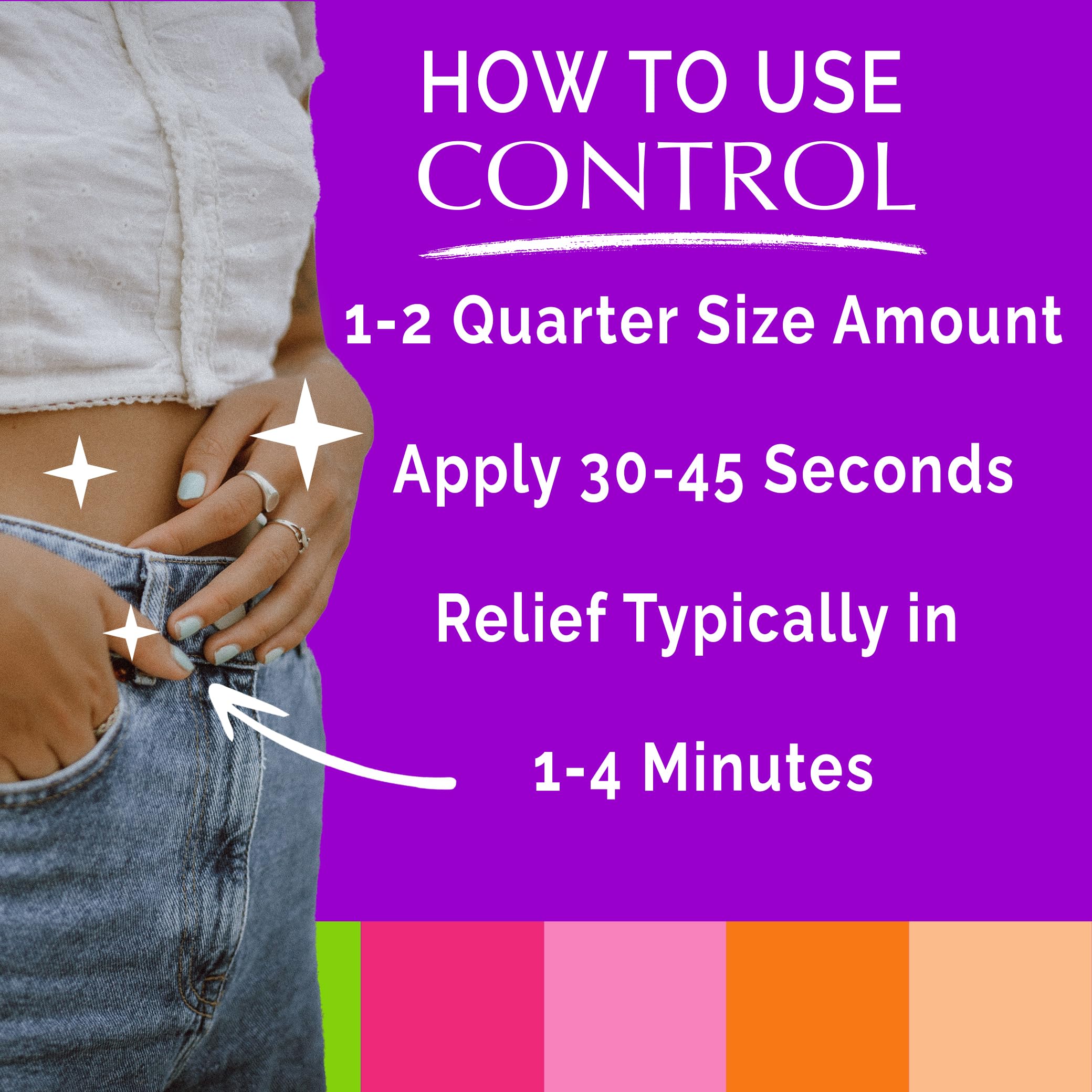 CONTROL, Menstrual Cramp Relief Cream, Topical Pain Relief for Period Cramps and PMS, Period Relief Products, Fast and Effective, Easy to Use, Safe for All Ages, Hormone Free, All Natural, 3 oz Tube. CONTROL Au supplements