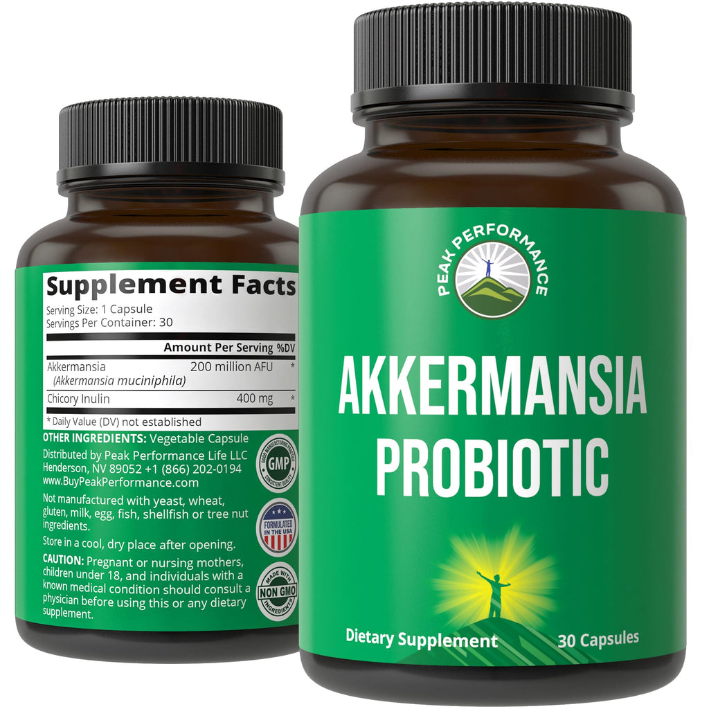 Akkermansia Probiotic to Increase GLP-1 Production. Ultra High Strength Akkermansia Muciniphila Live Strain with Prebiotic Fiber for Gut Health & Microbiome Balance. Delayed Release, 3rd Party Tested Peak Performance Au supplements