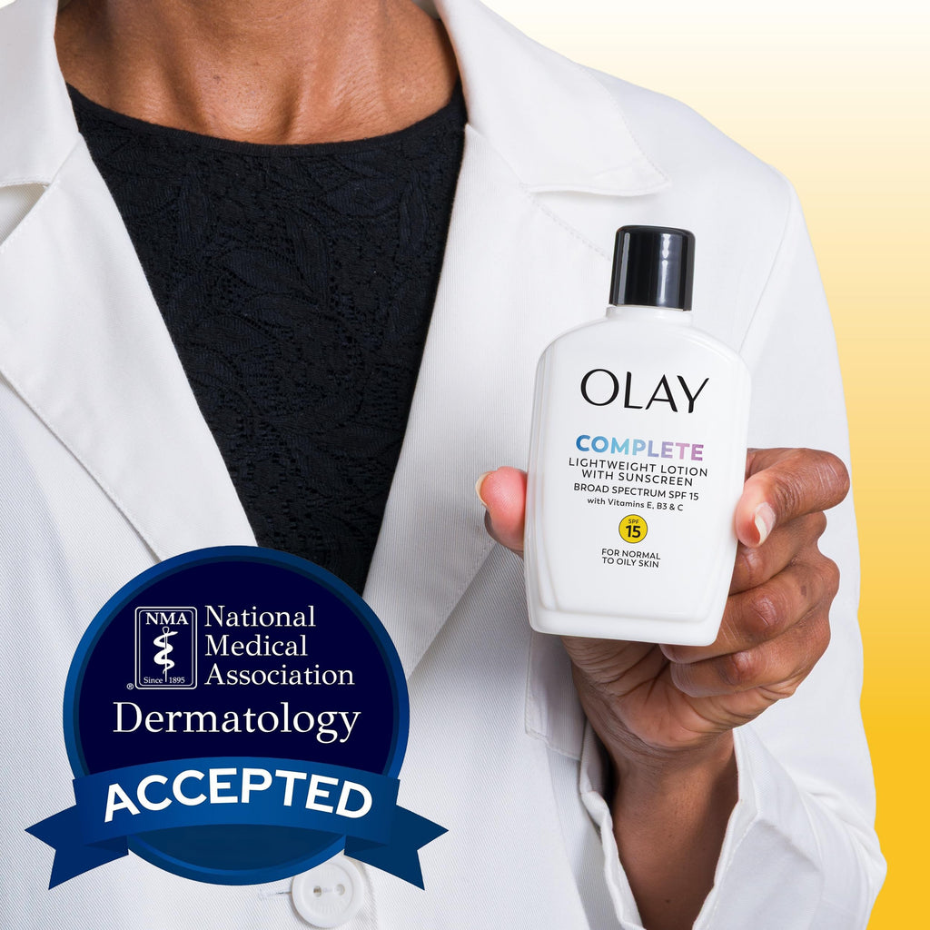 Olay Face Moisturizer, Complete with Sunscreen SPF 15, Daily Facial Lotion for Normal Skin, Lightweight Hydrating Broad Spectrum Sun Protection