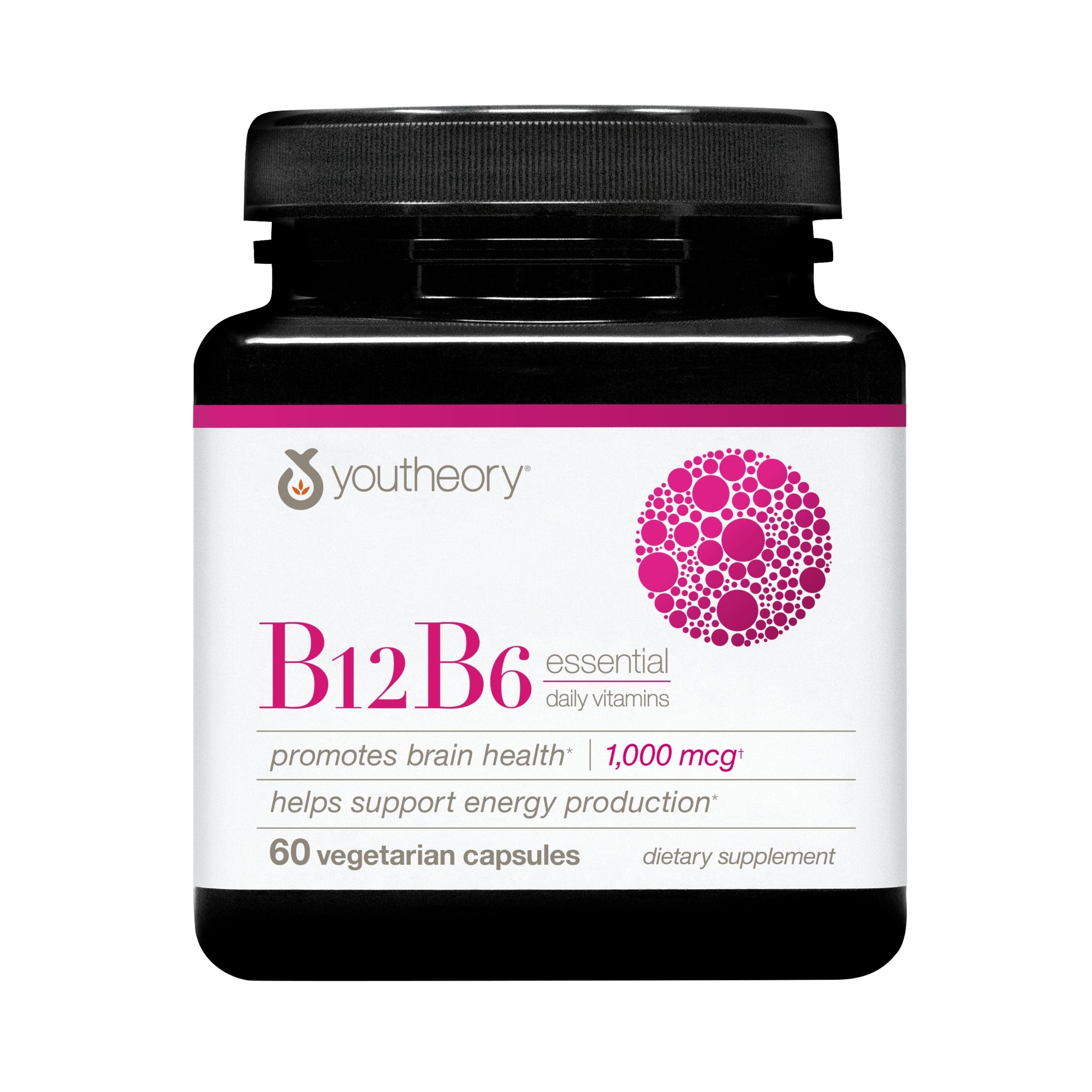 Youtheory B12B6 - Vitamin B12 & B6 - Supports Mood, Nervous System & Metabolism* - Aids Memory & Stress Management*