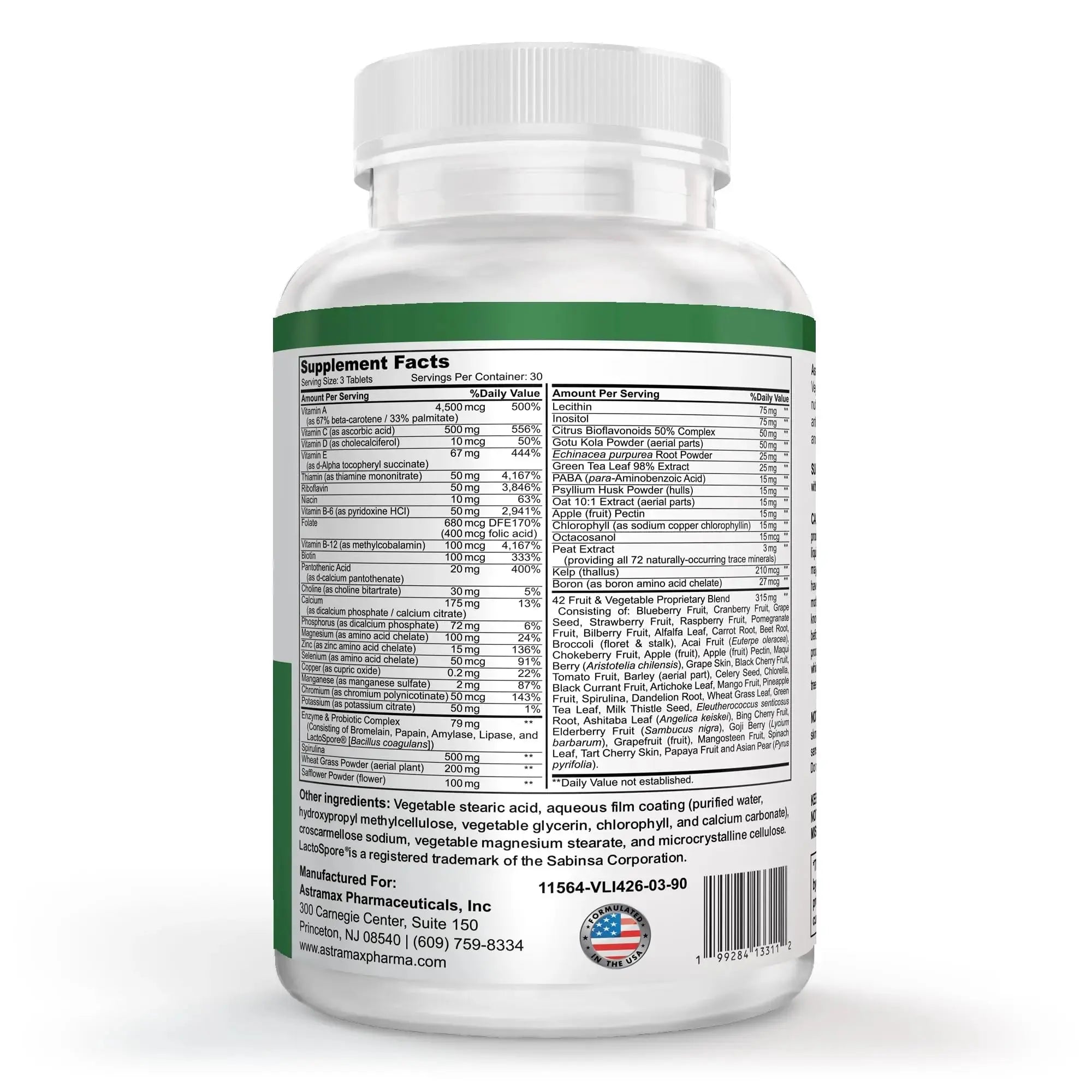 Astramax Advanced Vegan Multivitamin | Whole Food-Based Vitamin & Mineral Complex with 26 Nutrients, B12, D3, Probiotics & 42 Superfoods | Astramax Au supplements