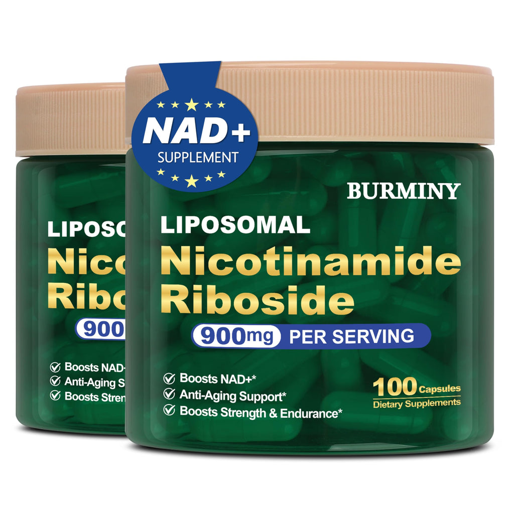 BURMINY NAD Supplement, NAD Nicotinamide Riboside Resveratrol 900mg, Liposomal NAD Supplements for Women & Man, High Purity NMNH Supplement Alternative for Anti-Aging, Energy, Focus - 2Pcs BURMINY Au supplements
