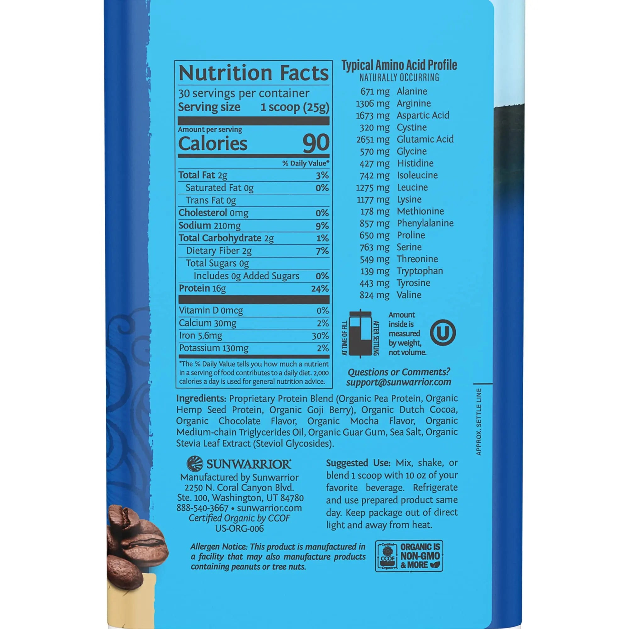 Sunwarrior Warrior Blend, Mocha, 750 Gram Sunwarrior Au supplements