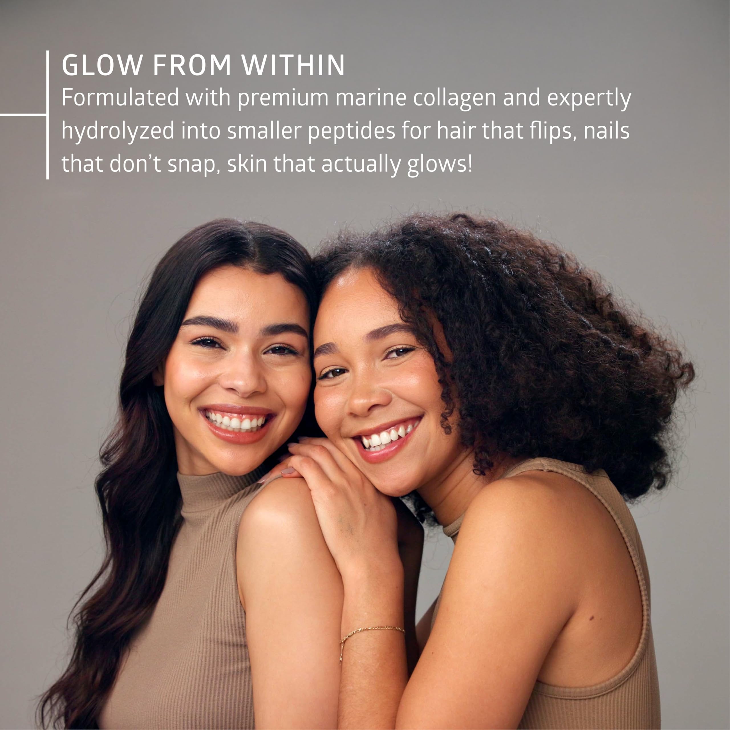 Hydrolyzed Marine Collagen with Hyaluronic Acid, Vitamin C, Theaflavin and Copper, Collagen Supplement for Women and Men for Radiant Skin, Hair & Nails,