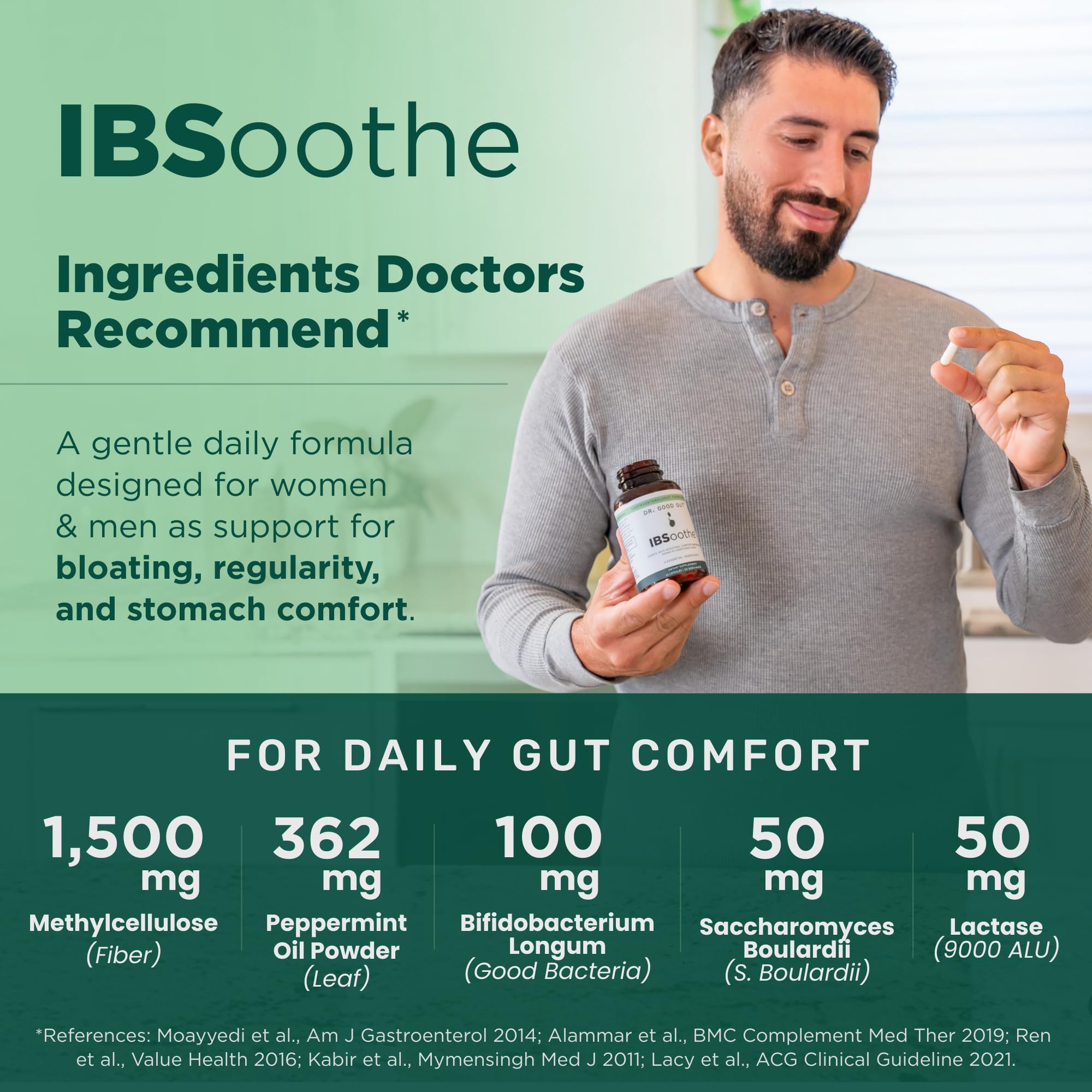 IBSoothe by Dr. Good Gut – Gut Health Supplement for Women & Men with Fiber, Probiotics, Enzymes & Peppermint Oil for Bloating Relief, Digestive Support, IBS Relief & Daily Gut Wellness – 90 Capsules DR. GOODGUT Au supplements
