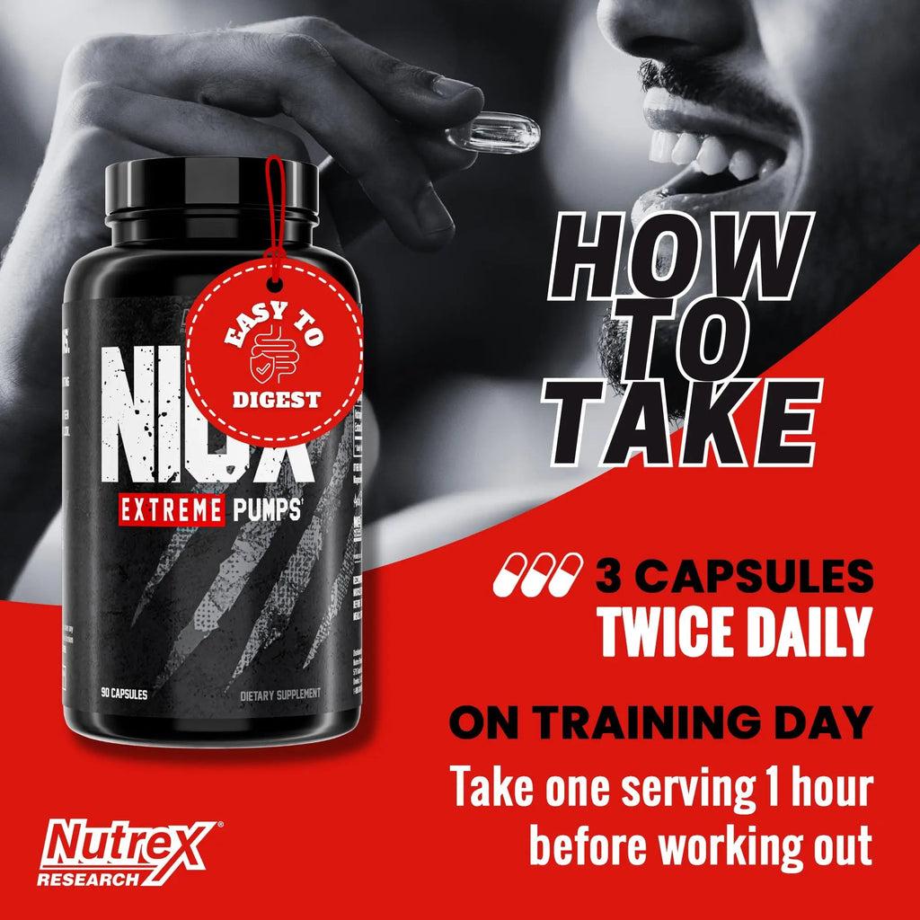 Nutrex Research NIOX Extreme Pumps - 180-Count Pre-Workout Pump Supplement Nutrex Research Au supplements