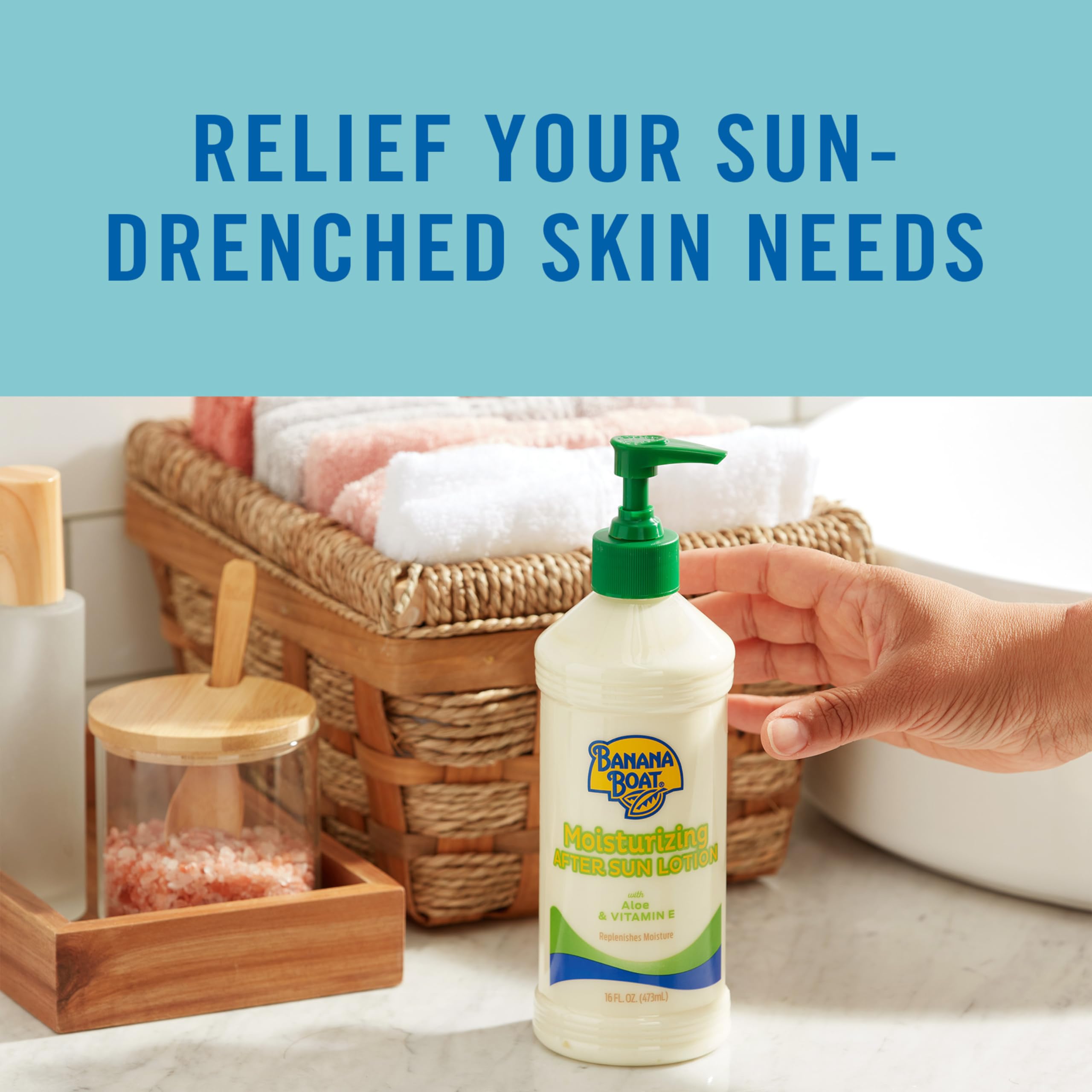 Banana Boat Moisturizing After Sun Lotion with Aloe and Vitamin E, 16Fl Oz, After Sun Care, Banana Boat After Sun Lotion, Sunburn Relief, 16Fl Oz