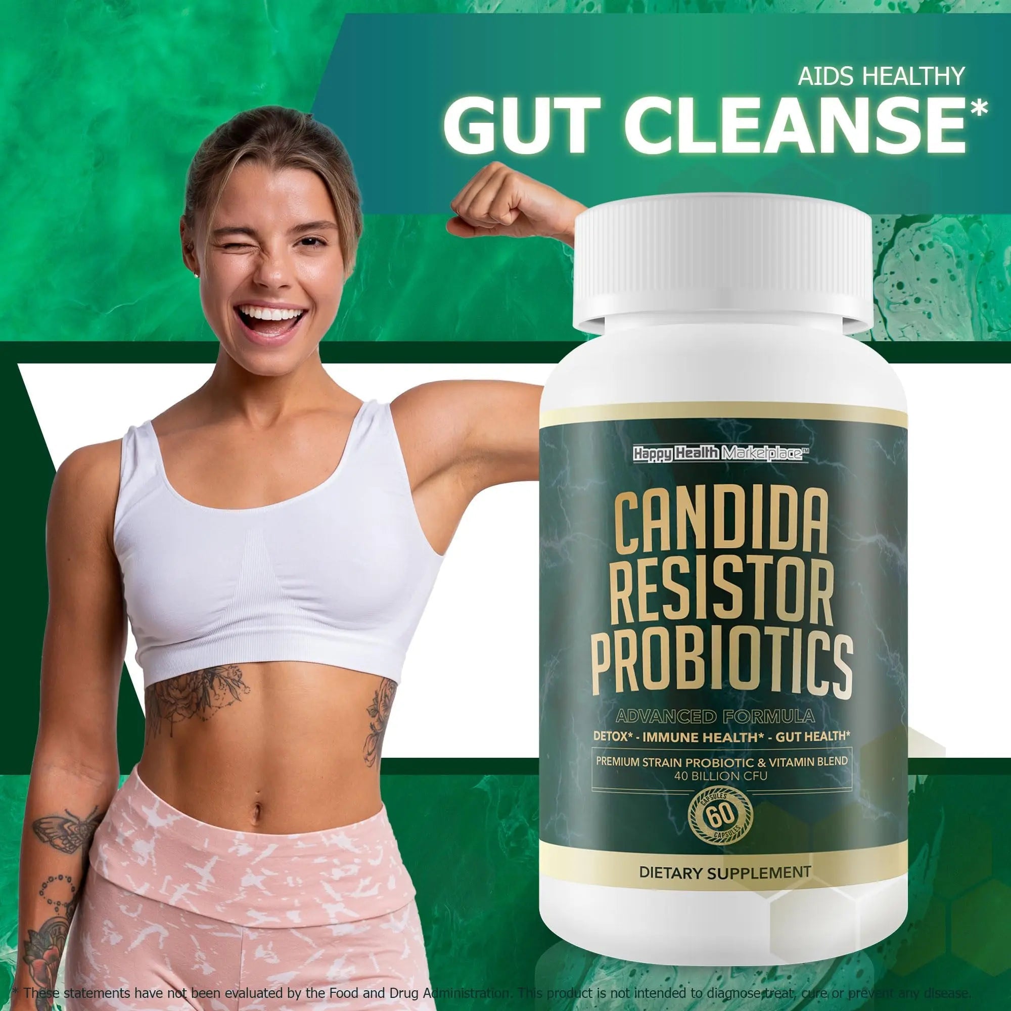 Candida Resistor Probiotics - Our Best Candida Support Capsules - Our Pills for Candida Happy Health Marketplace Au supplements