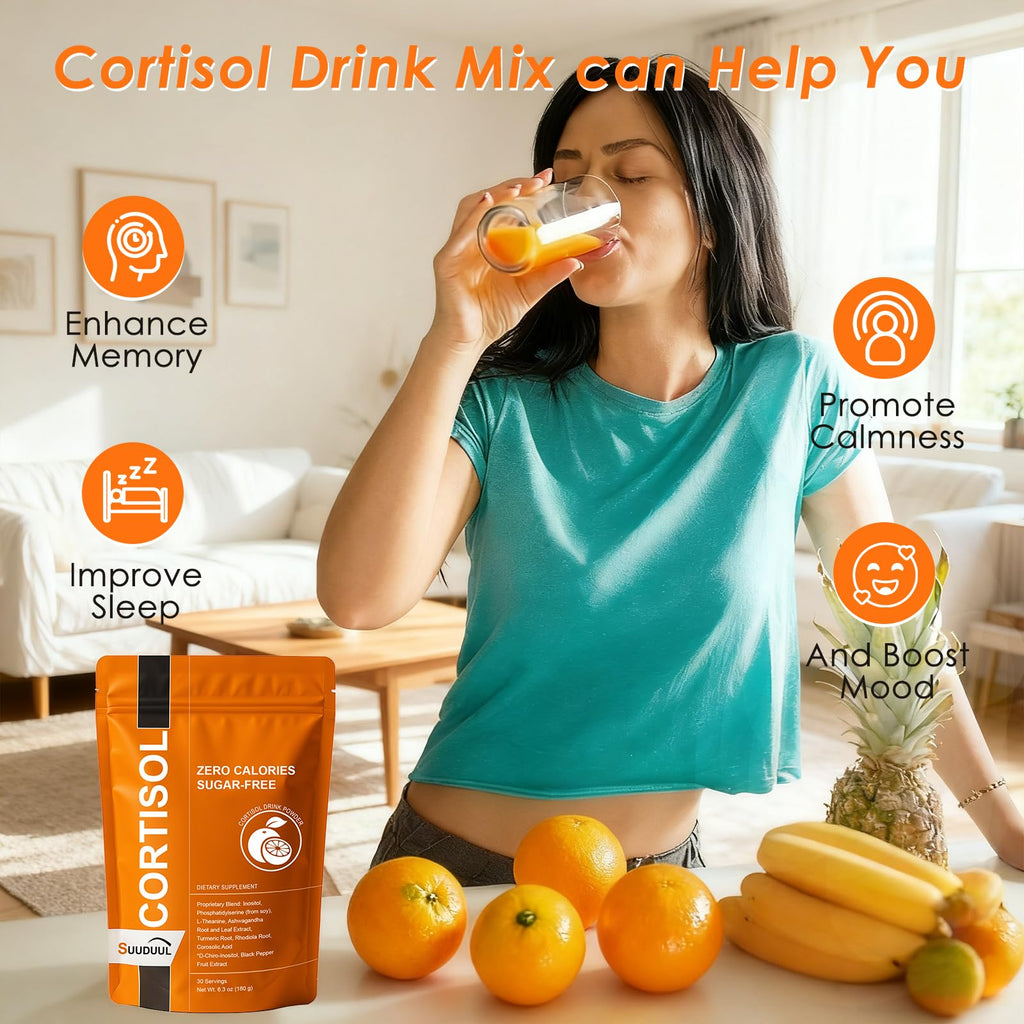 Cortisol Drink Mix | Cortisol Supplements for Women & Men | Ashwagandha, L-Theanine, Turmeric Root, Black Pepper Extract, Healthy Cortisol Levels, Mental Clarity SUUDUUL Au supplements