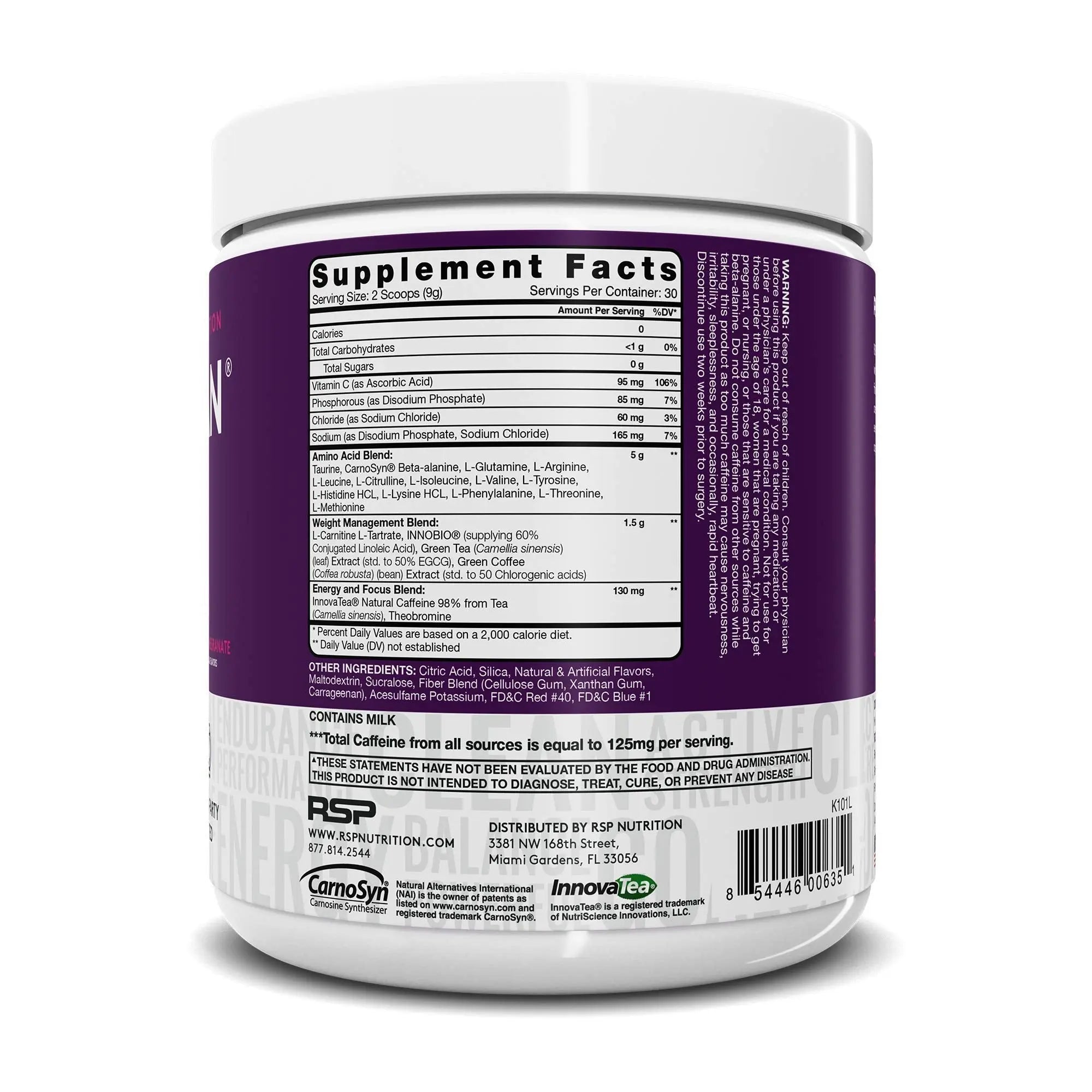 RSP NUTRITION AminoLean Pre Workout Energy (BlackBerry Pomegranate 30 Servings) RSP NUTRITION Au supplements