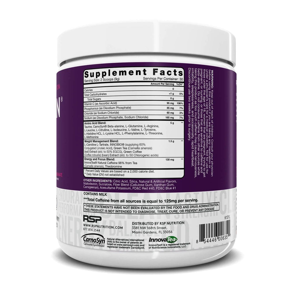 RSP NUTRITION AminoLean Pre Workout Energy (BlackBerry Pomegranate 30 Servings) RSP NUTRITION Au supplements