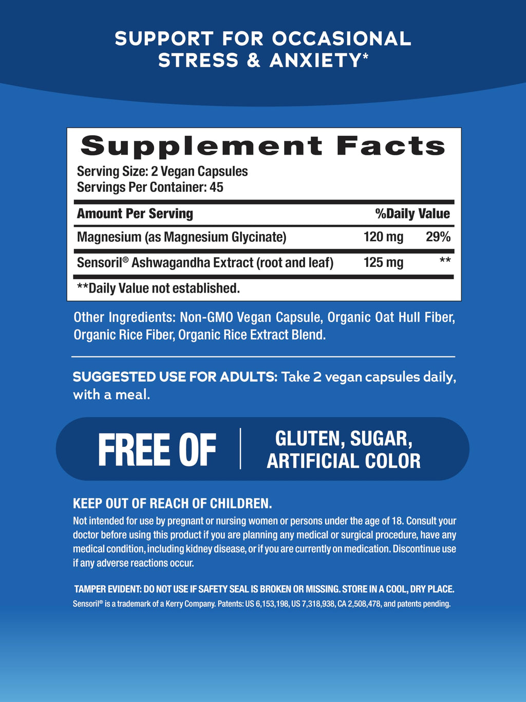 Natural Vitality Calm Ashwagandha + Magnesium Glycinate Capsules | Support for Occasional Stress & Anxiety | Gluten Free Supplement | 90 Count Natural Vitality Au supplements