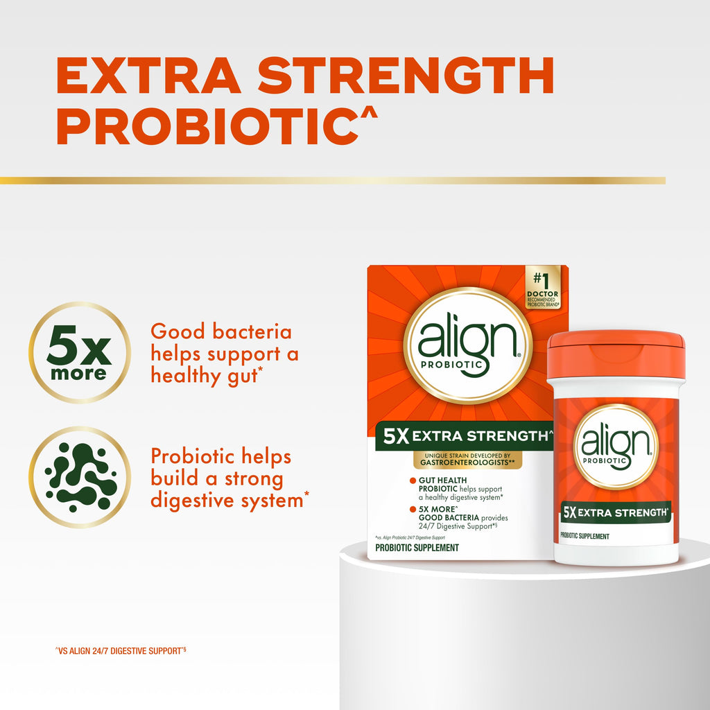 Align Probiotic, Extra Strength, Probiotics for Women and Men, Probiotics for Men, Probiotic Capsules have 5X CFUs, 42 Capsules Align Au supplements