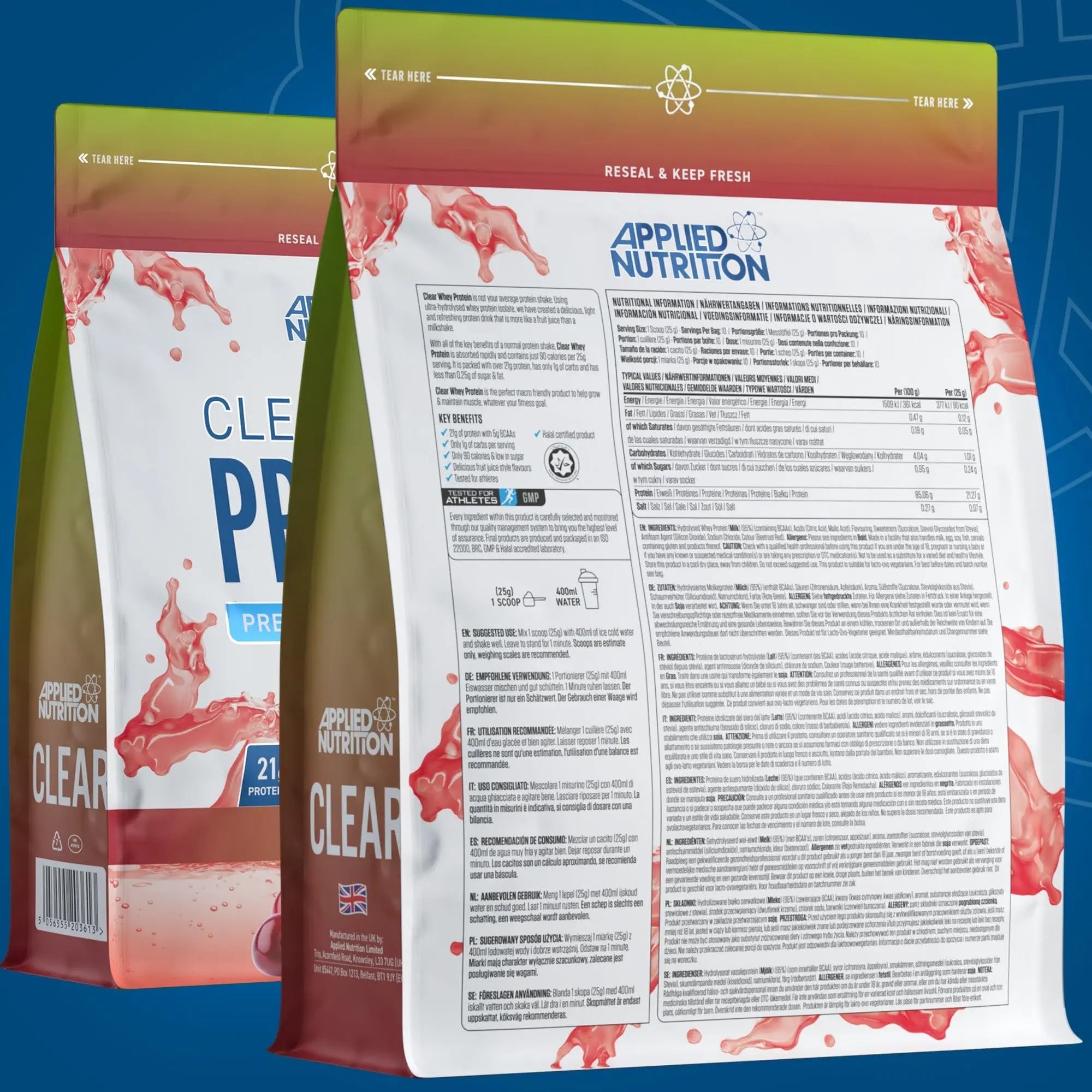 Applied Nutrition Clear Whey Isolate - Whey Protein Isolate, Refreshing High Protein Powder Applied Nutrition Au supplements