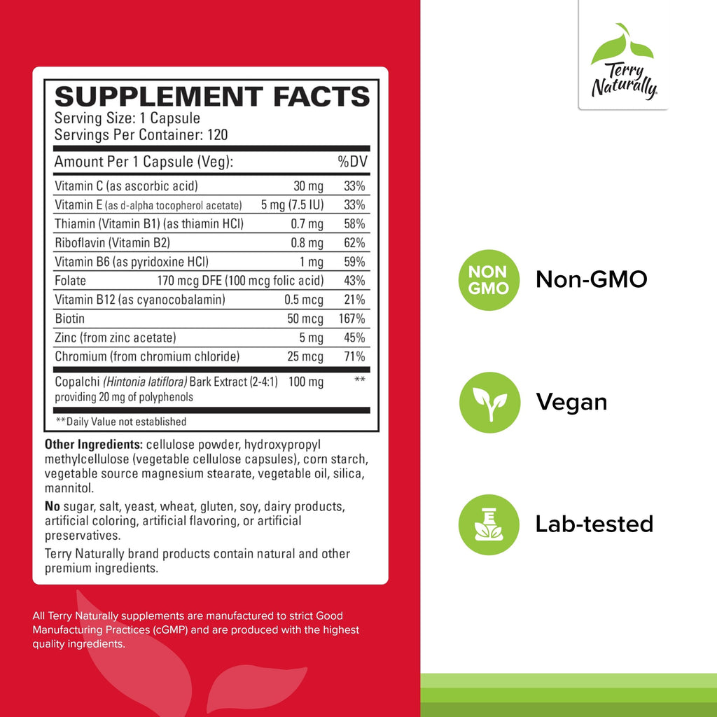 Terry Naturally Sucontral D - B-Complex & Folate Supplement - Carbohydrate Metabolism Support - Vitamin & Mineral Supplement with Zinc & Chromium