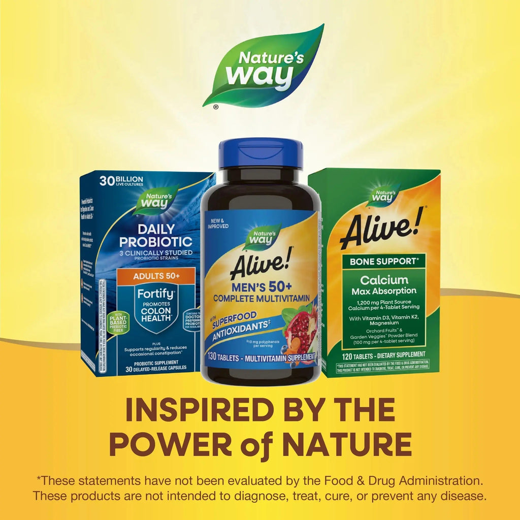Nature’s Way Alive! Men’s 50+ Complete Multivitamin, Supports Multiple Body Systems*, Supports Cellular Energy Nature's Way Au supplements