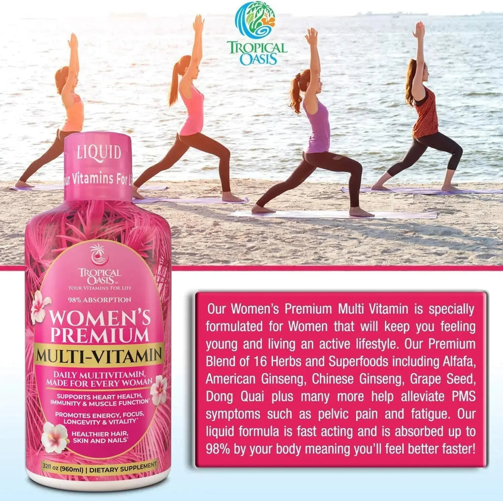Premium Liquid Multivitamin for Women | Sugar Free Women’s Multivitamin | 100+ Vitamins, Minerals Tropical Oasis Au supplements