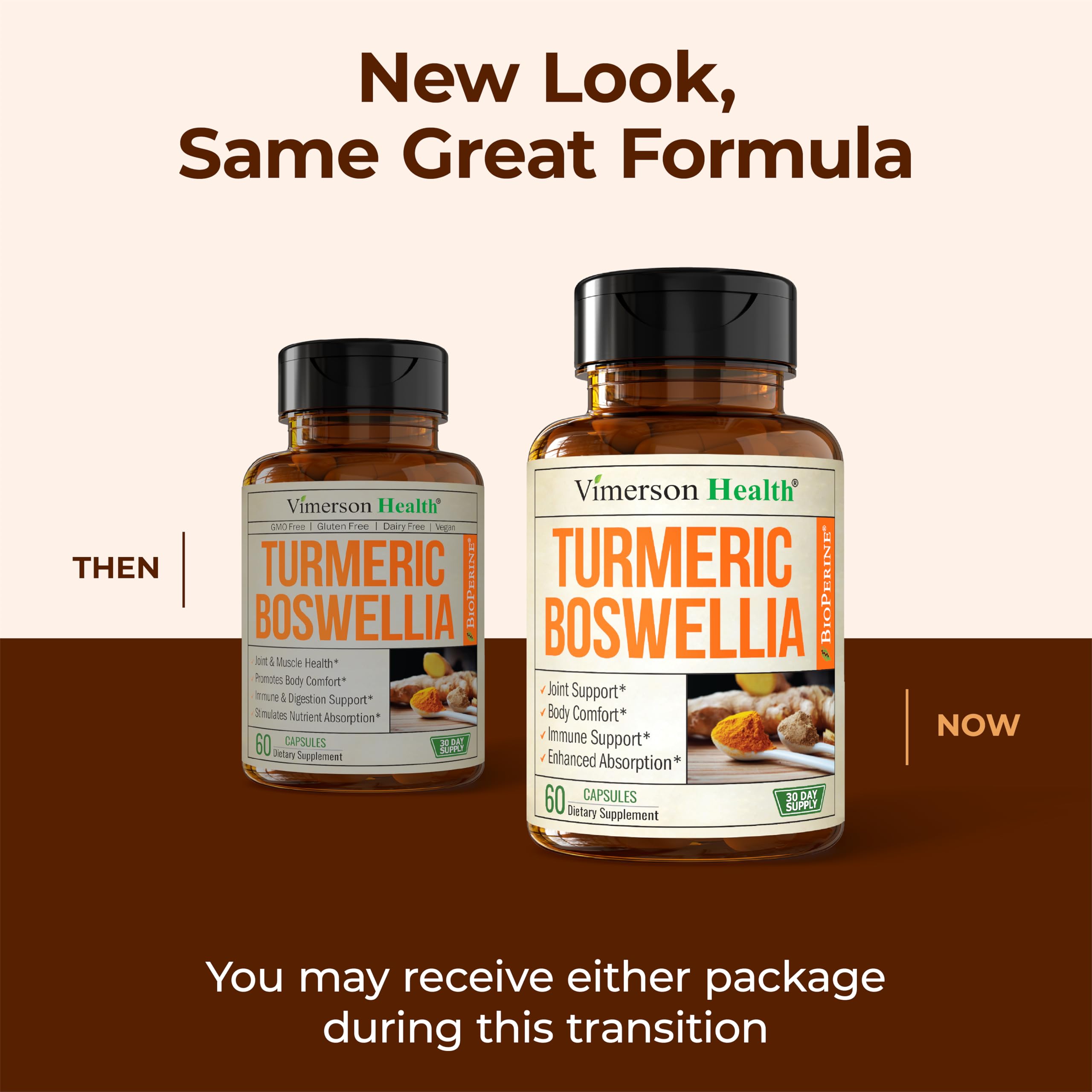 Turmeric Supplement w/Boswellia Serrata – Daily Support for Joint Health & Comfort – Organic Turmeric Curcumin Powder, Bioperine for Enhanced Absorption & Ginger Root – 60 Boswellia Extract Capsules Vimerson Health Au supplements