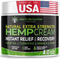 Health Revolution Hemp Arnica Cream Maximum Strength - Soothes Muscles, Joints, Feet, Nerve, Back, Knee, Hip, with Arnica, MSM, Emu, Turmeric - Expertly Formulated 4oz Health Revolution Au supplements