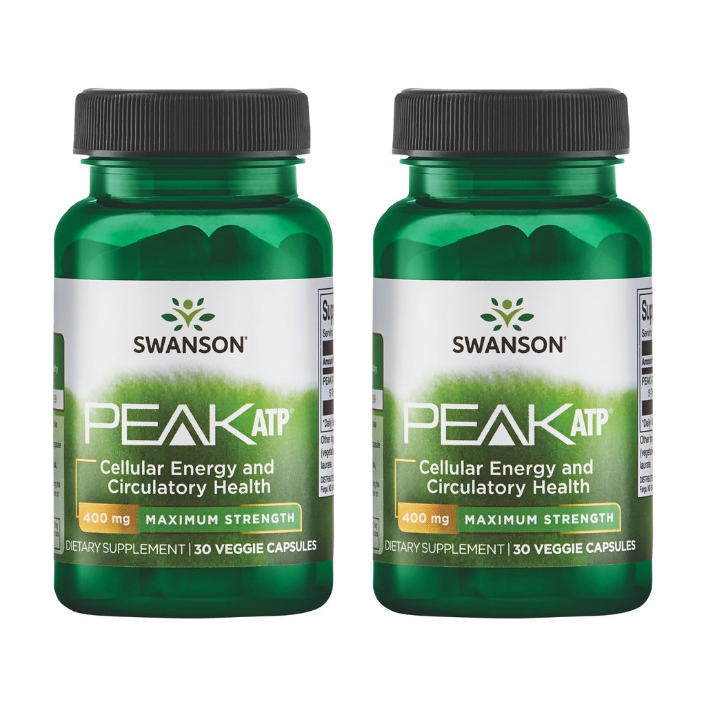 Swanson Maximum Strength Peak ATP Cellular Energy Supplement for Athletes and Active Adults Seeking Performance and Recovery Support - 400 mg (30 Veggie Capsules, 2 Pack) Swanson Au supplements