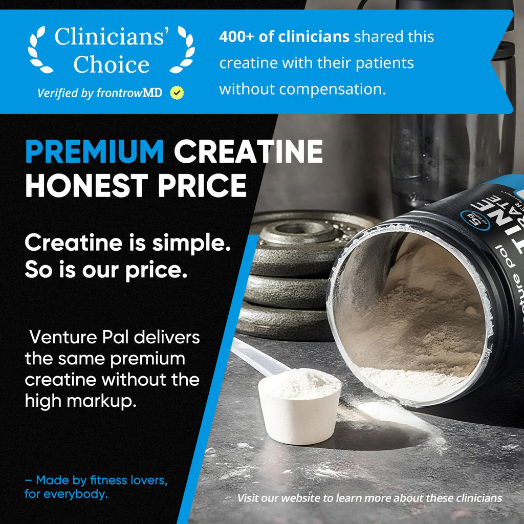 Venture Pal 100% Pure Micronized Creatine Monohydrate Powder, Unflavored Creatine for Women & Men, Vegan, Keto, Gluten Free, 5 g (5000mg) per Serving