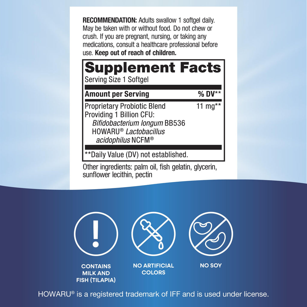 Probiotic Pearls Acidophilus Once Daily Probiotic Supplement, 1 Billion Live Cultures, Survives Stomach Acid, No Refrigeration, 90 Softgels Nature's Way Au supplements
