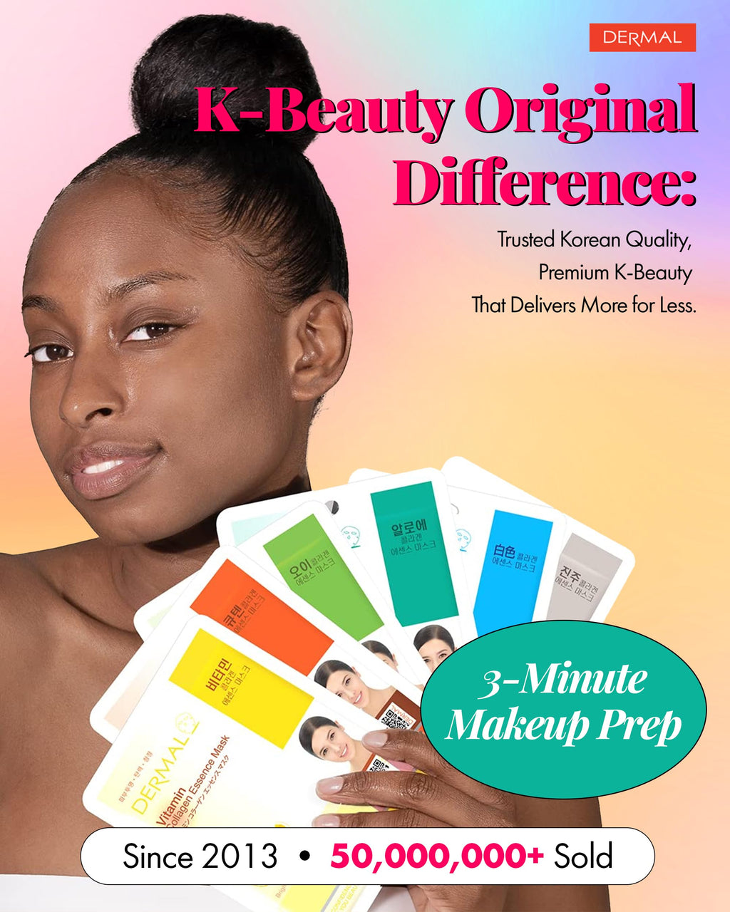 DERMAL 24 Combo Pack Made in Korea Facial Mask – 20+ Years of K-Beauty Experience,