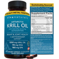Viva Naturals Antarctic Krill Oil Omega 3 Supplements 1250 mg - DHA EPA Omega-3 & Astaxanthin Concentration for Joint Health,
