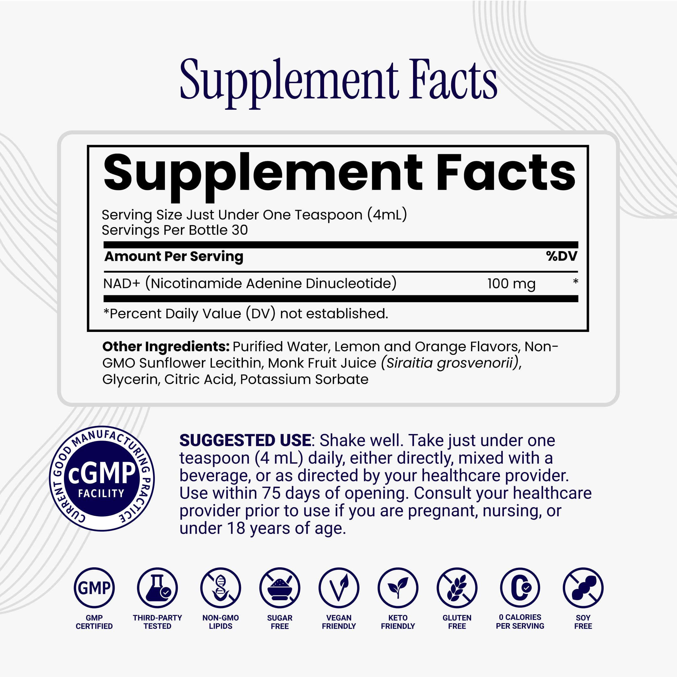 Rho Nutrition Liposomal NAD+ – Liquid Supplement Designed to Help Support Absorption – Active Form of NAD+ Helps Support Normal Cellular Health, Healthy Aging