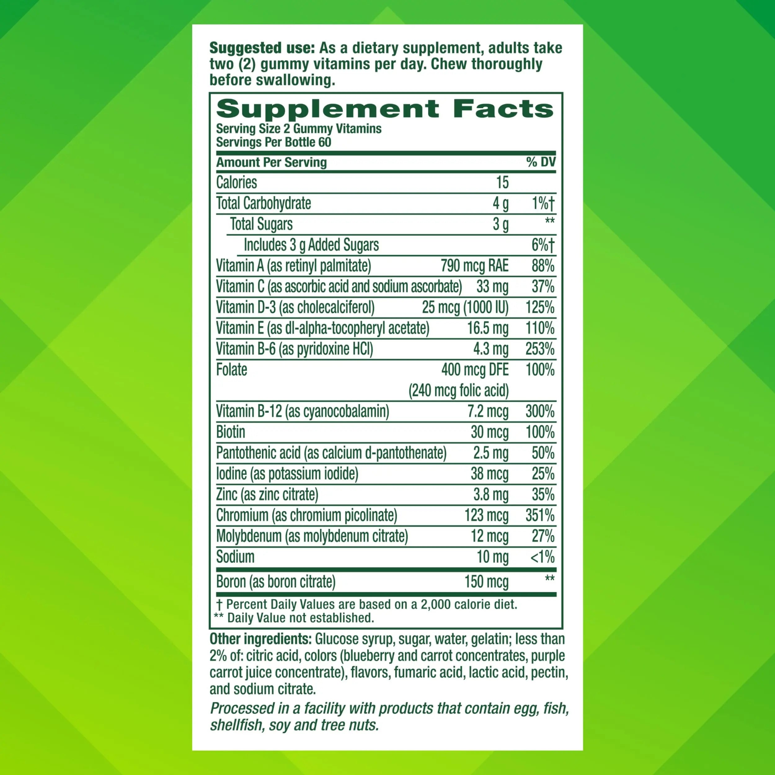 vitafusion Adult Gummy Vitamin Supplement for Men, Berry Flavored, A, C, D, E, B6, B12, Daily, 120 Count, 60 Day Supply Vitafusion Au supplements