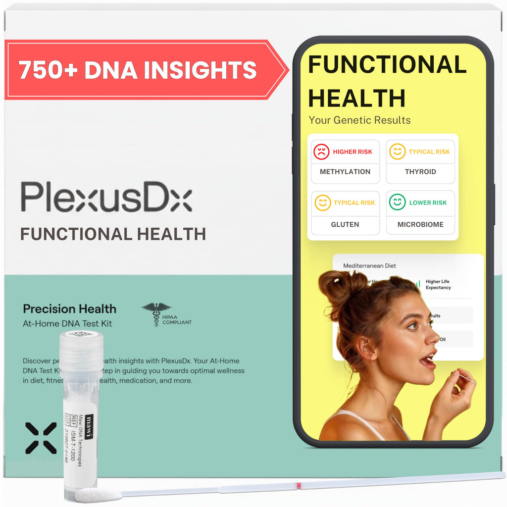 Genetic Methylation Test & Functional Health DNA Test | 750+ DNA Reports Including MTHFR, Cardiovascular, Nutrition, Gut Health, Hormones, Microbiome | Supplement & Diet Recommendations PlexusDX Au supplements