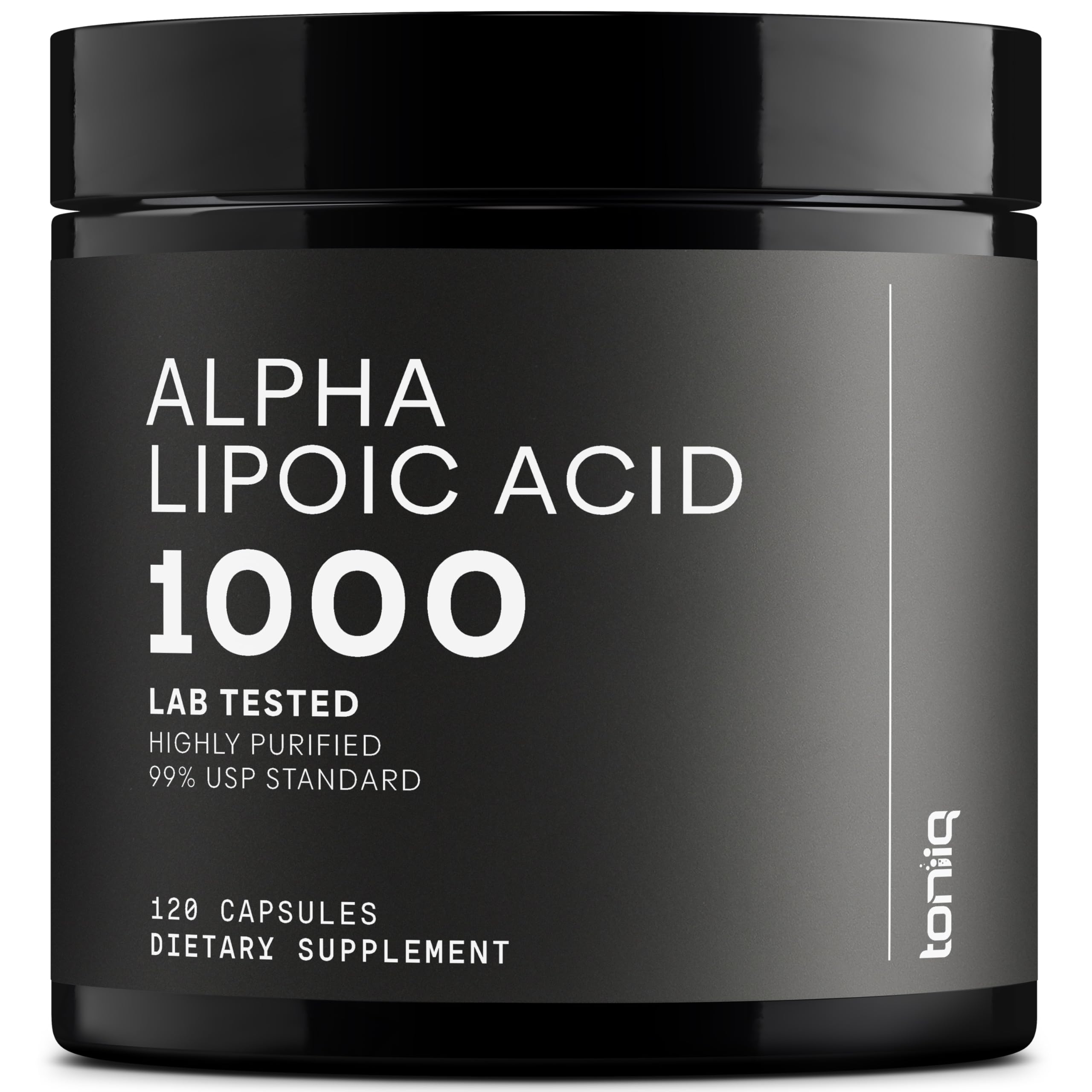 Toniiq 1000mg Ultra High Strength Alpha Lipoic Acid Capsules - Highly Purified 99%+ USP Standard - 120 Capsules ALA Supplement Toniiq Au supplements
