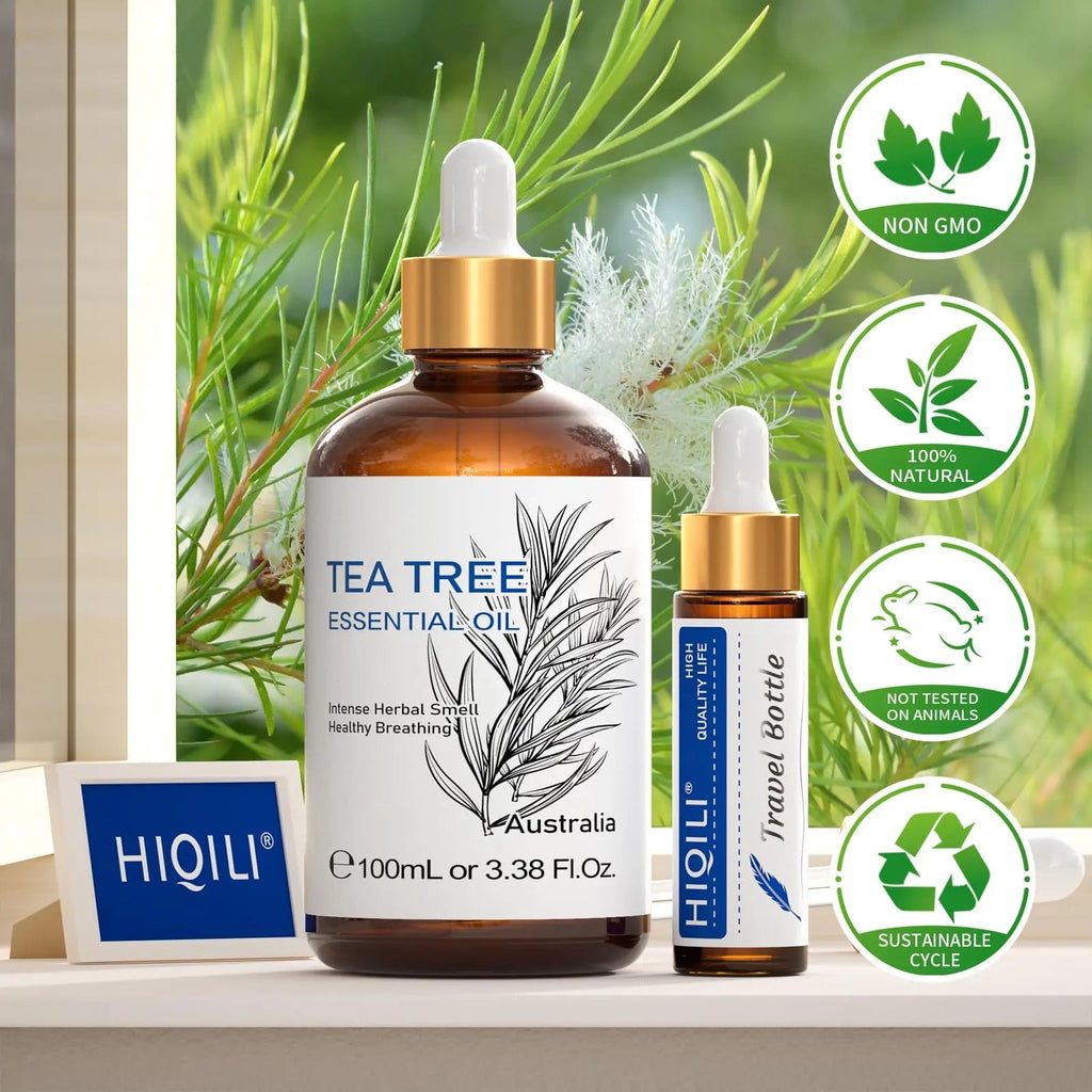 HIQILI Tea Tree Essential Oil (100 ML), 100% Pure for Toenail Fungus, Hair Damage HIQILI Au supplements