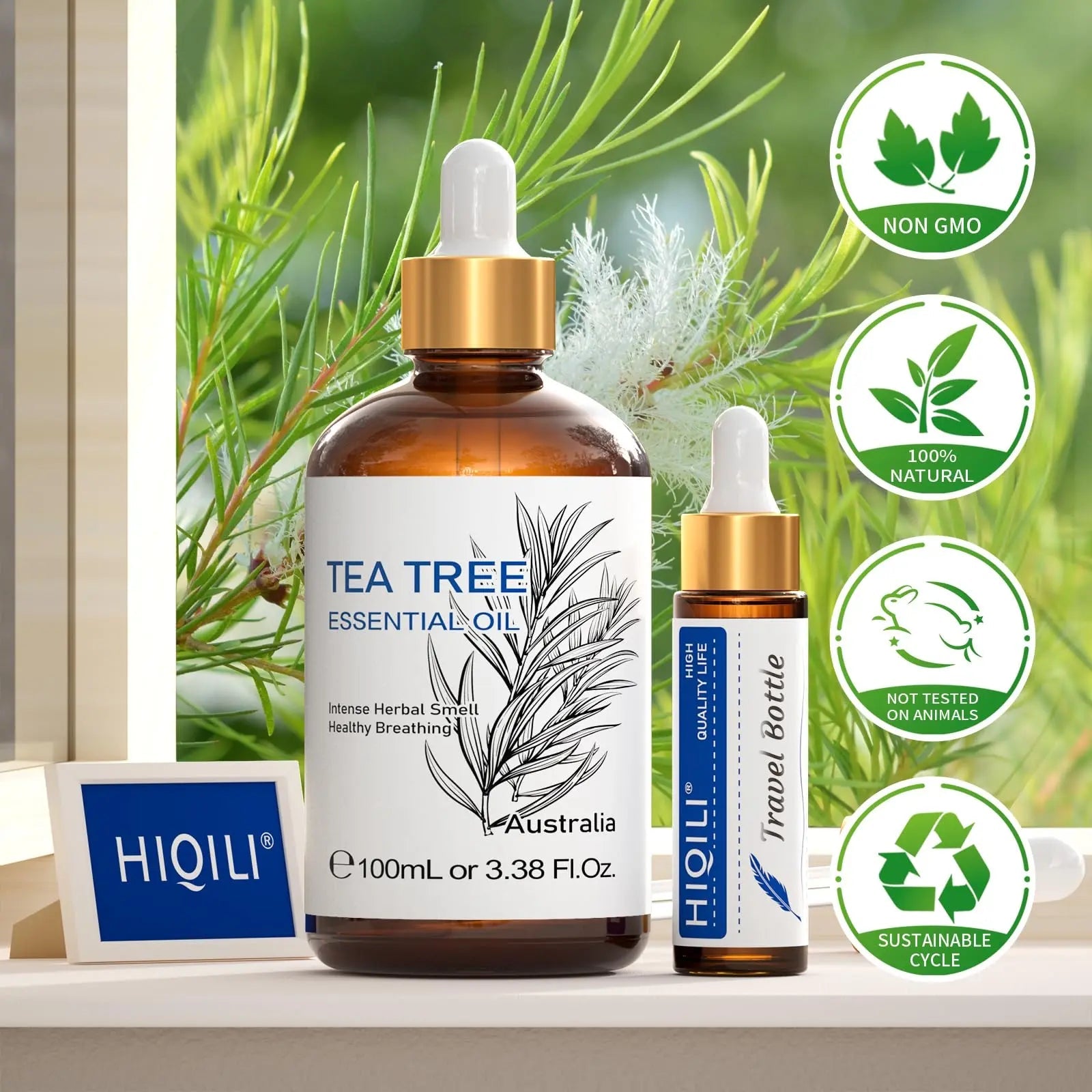 HIQILI Tea Tree Essential Oil (100 ML), 100% Pure for Toenail Fungus, Hair Damage HIQILI Au supplements