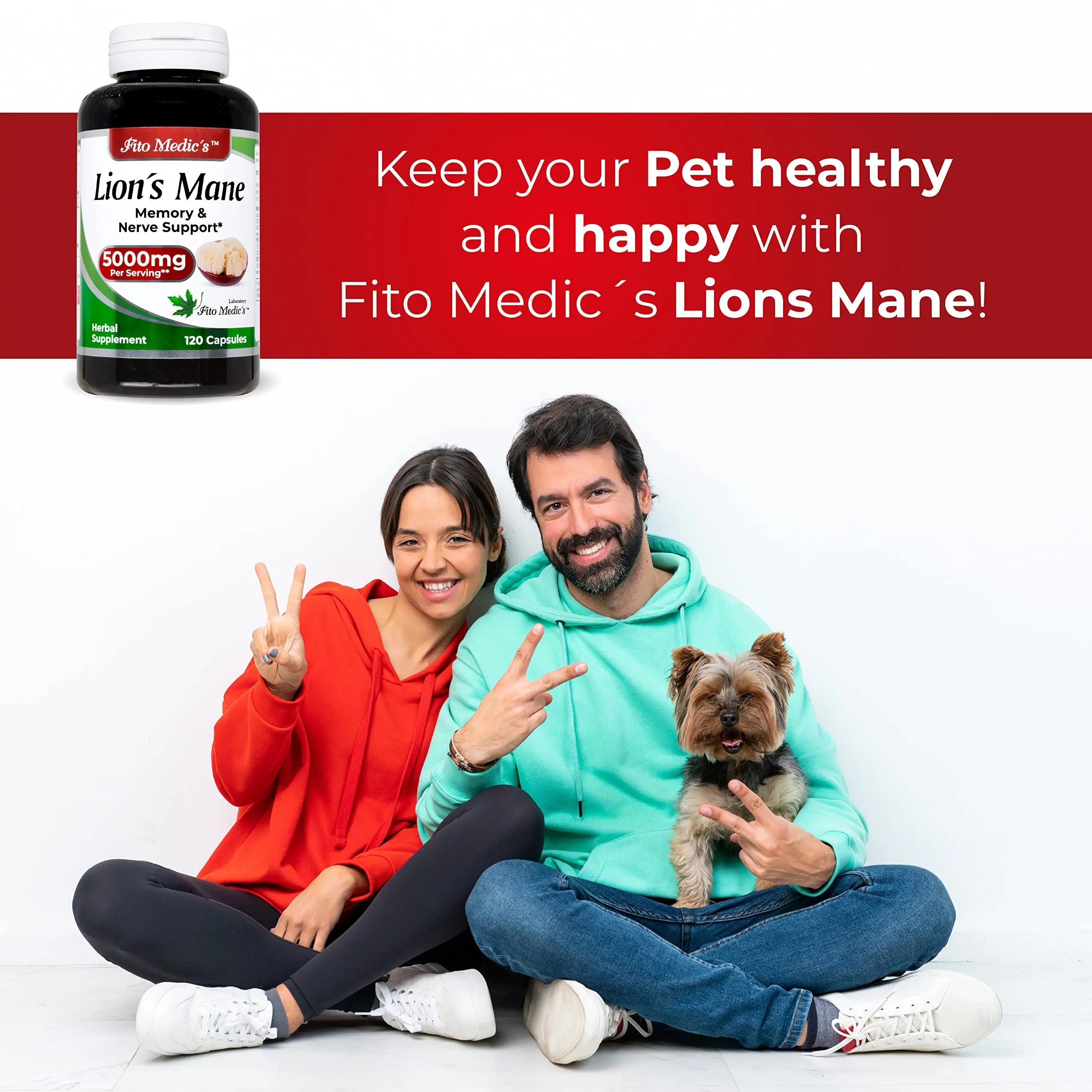 Lab | Lions Mane | 5000 mg per Serving | 120 Capsules | lions mane supplement | lions mane FITO MEDIC'S Au supplements