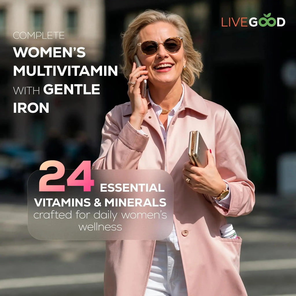 LIVEGOOD Bio-Active Complete Multivitamin for Women with Iron, Daily Women’s Multi with 24 Essential Vitamins and Minerals LIVEGOOD Au supplements