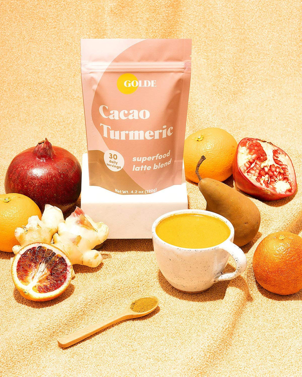 GOLDE - Superfood Latte Blend - Cacao Turmeric - Plant Based w/Turmeric, Cacao, & Coconut Milk Powder - Healthy Hot Cocoa - Coffee Replacement - Vegan, Keto, & Sugar-Free - 30 Servings GOLDE Au supplements