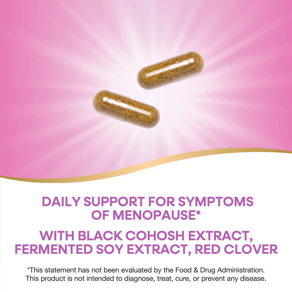 Nature's Way EstroSoy, Menopause Relief Blend*, Helps Relieve Menopausal Symptoms*, Black Cohosh, Fermented Soy Extracts, Red Clover, 60 Vegan Capsules (Packaging May Vary) Nature's Way Au supplements