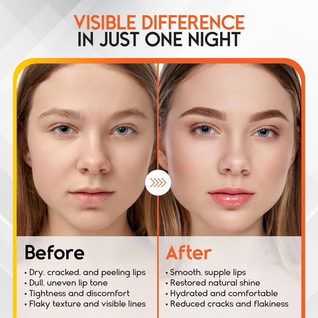 Lip Mask Overnight with Hyaluronic Acid & Collagen, Lip Sleeping Mask for Dry Cracked Lips