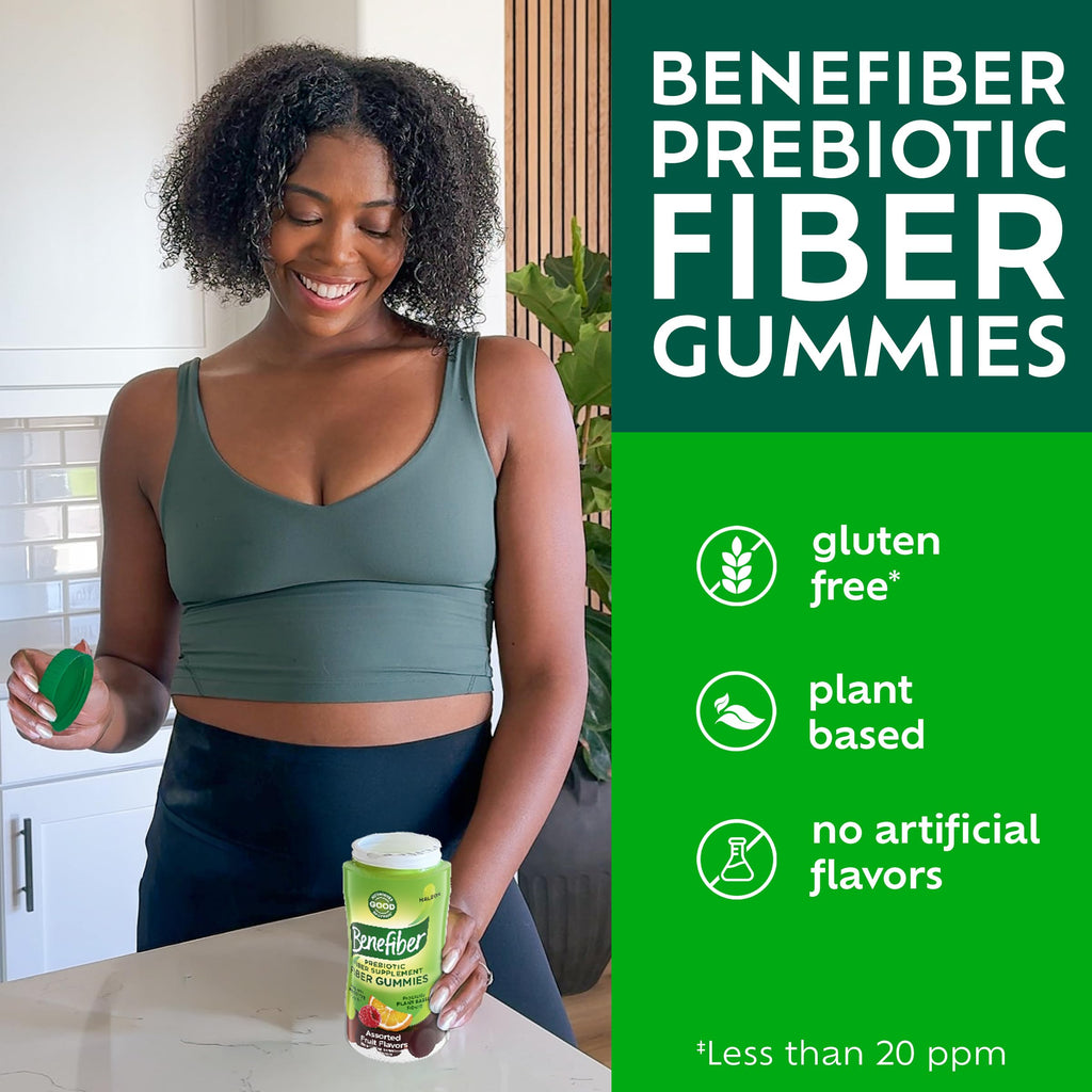 Benefiber Prebiotic GLP-1 Friendly Fiber Supplement Gummies for Digestive Health, Assorted Fruit Flavor - 81 Count