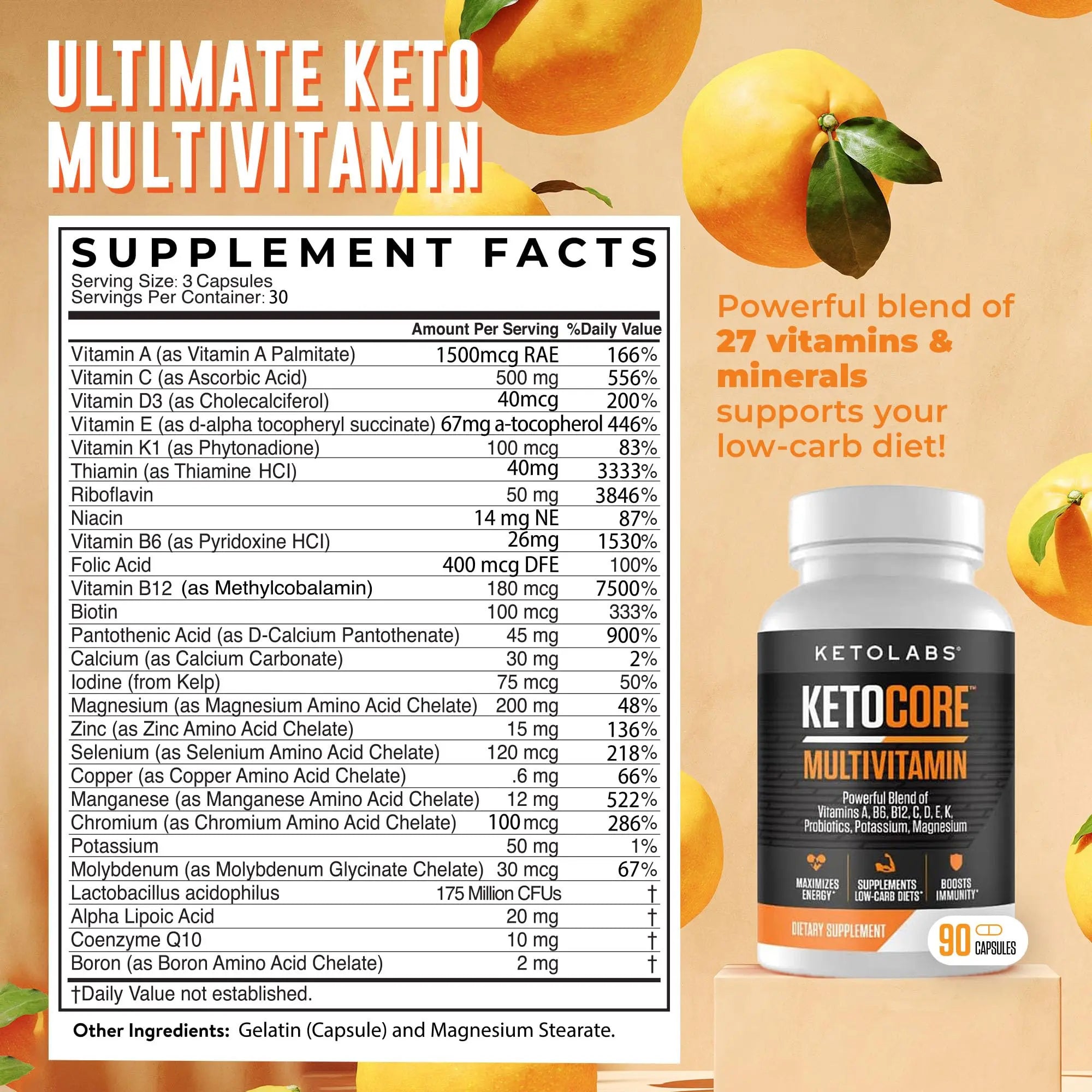 Ketolabs Ketocore Keto Vitamins | Keto Multivitamin for Men & Women | Keto Supplements Ketolabs Au supplements