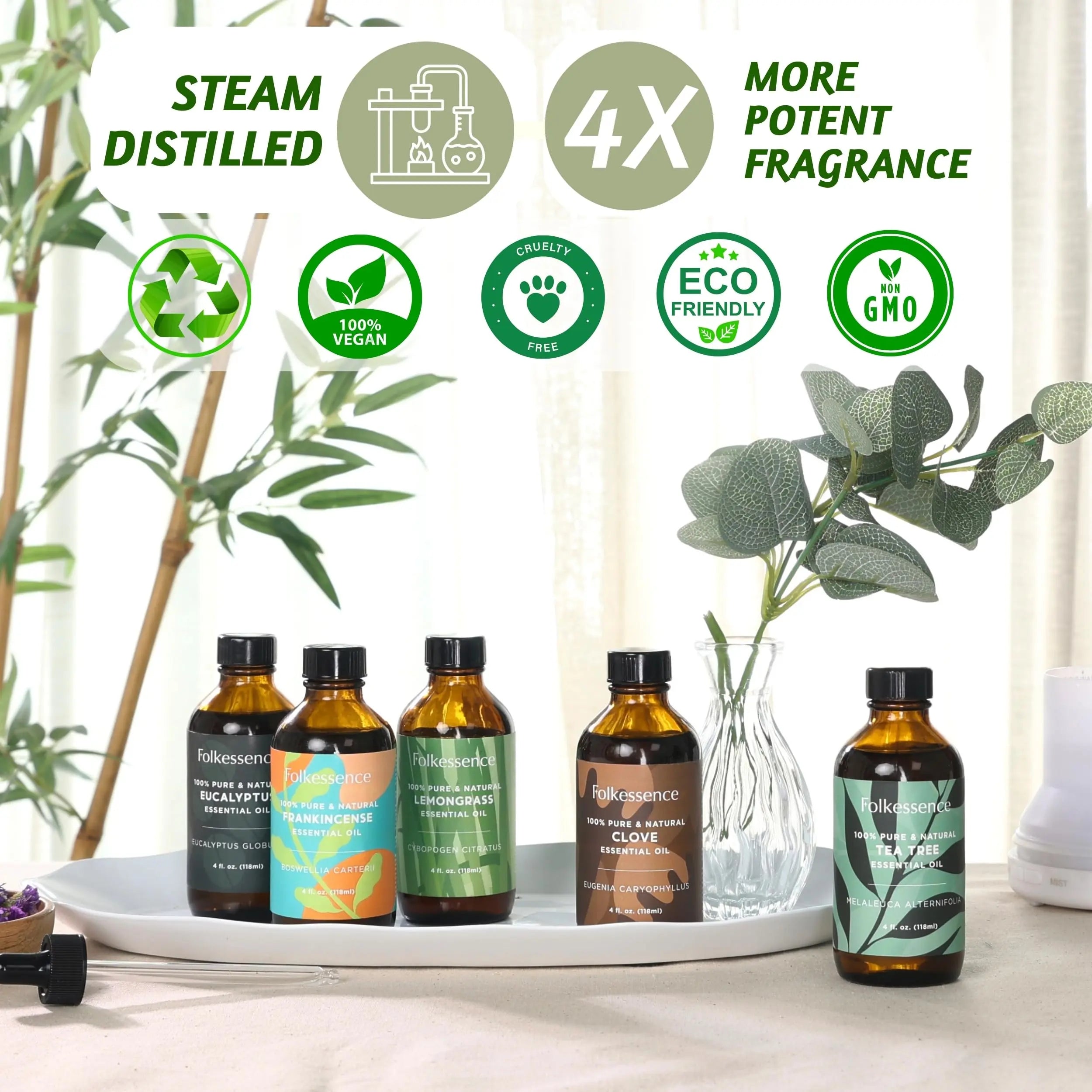 Folkulture Eucalyptus Essential Oil for Diffuser - 4 Fl Oz - 100% Pure, Natural and Undilluted Essential Oil Folkulture Au supplements