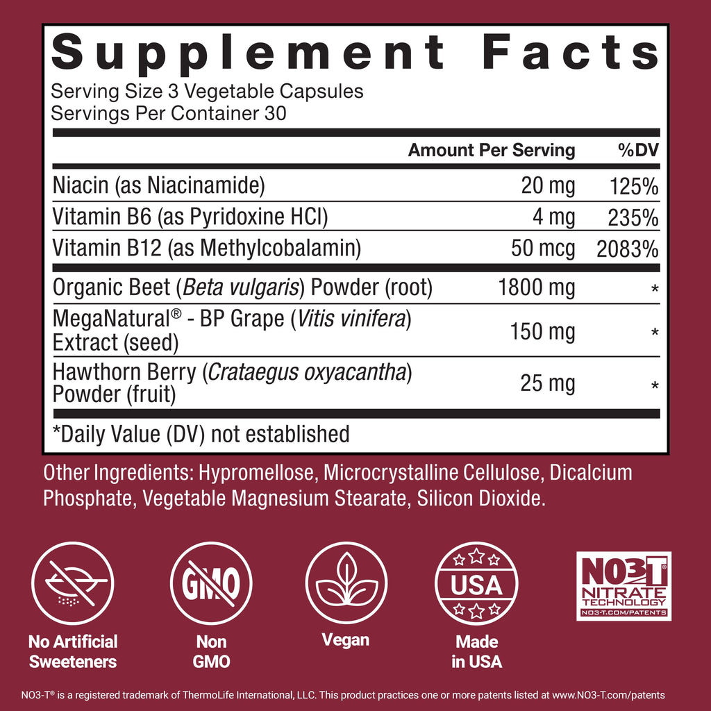 Force Factor Total Beets Blood Pressure Support Beet Root Capsules, 1800mg Organic Beet Root Powder Beet Supplement with Hawthorn Berry to Support Circulation