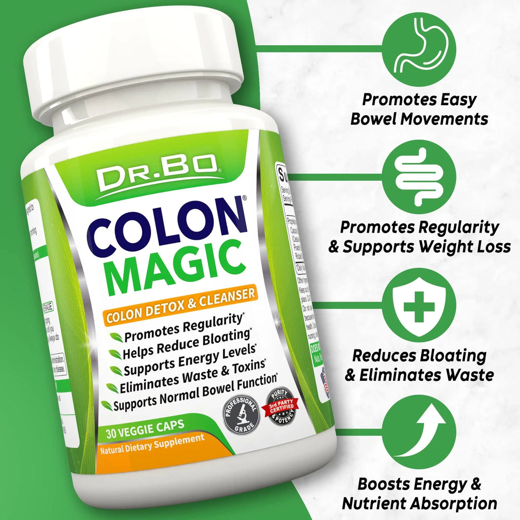 Colon Cleanse Detox Formula - Natural Bowel Cleanser Pills for Intestinal Bloating & Fast Digestive DR. BO Au supplements