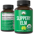 USDA Organic Slippery Elm for Women & Men. Vegan Capsules with Micronized Slippery Elm Bark Powder for Digestion, Bloating Relief, & Gut Lining. Natural Mucilage That Soothes The Throat & Airways Peak Performance Au supplements