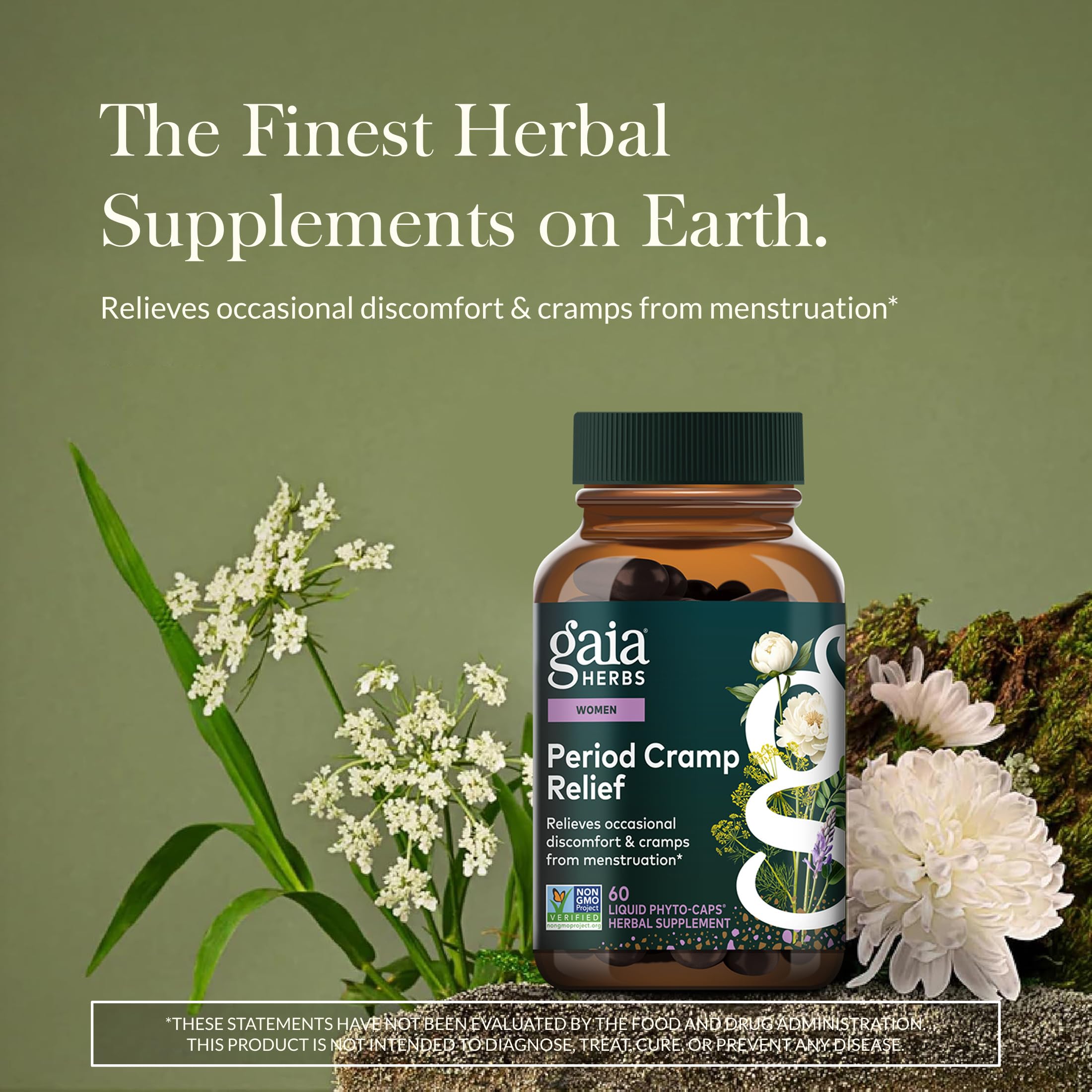 Gaia Herbs Cramp Relief - Herbal Supplement for Period Cramp Relief* - Made with Fennel Seed, Licorice Root & More - 60 Vegan Liquid Phyto-Caps (60 Servings) Gaia Herbs Au supplements