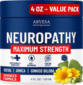 Neuropathy Cream - Maximum Strength - Arnica, MSM, Hemp Seed Oil, Ginkgo Biloba, Capsaicin - Non-Greasy with Cooling Effect - Value Pack - Natural Ingredients - Formulated in USA Arvesa Au supplements