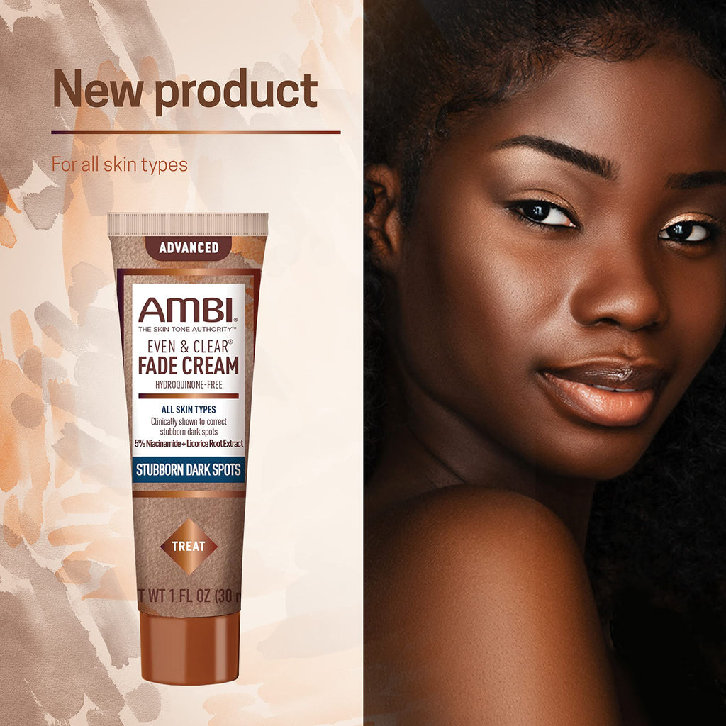 Ambi Even & Clear Advanced Fade Cream, Hydroquinone-free, Hyperpigmentation Treatment, Stubborn Dark Spot Corrector, Results In As Little As 2-3 Weeks