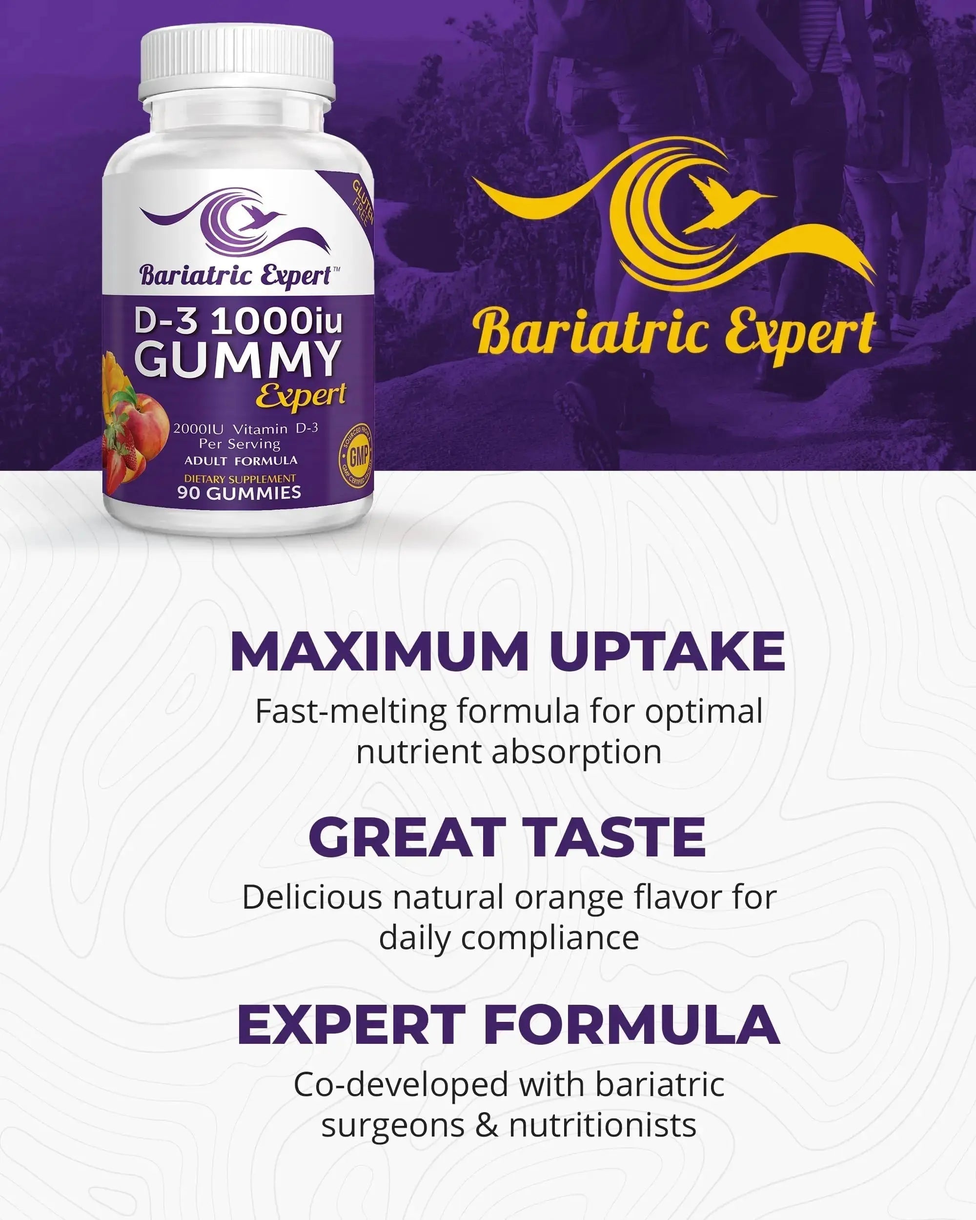Bariatric Expert D3 Vitamin – Fast-Melting Dietary Supplement for Adults Post Bariatric Surgery, 90 Count Bariatric Food Expert Au supplements