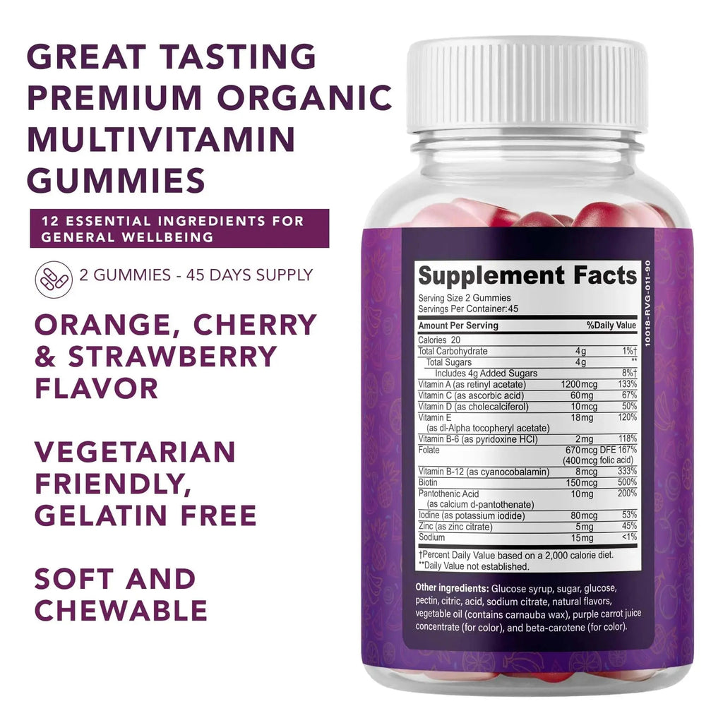Complete Multivitamin Gummies for Adults – All-in-One Blend of Vitamin A B C D E Zinc and Biotin - Adult Vitamin Gummy for Energy and Immunity PLANT.O NUTRITION Au supplements